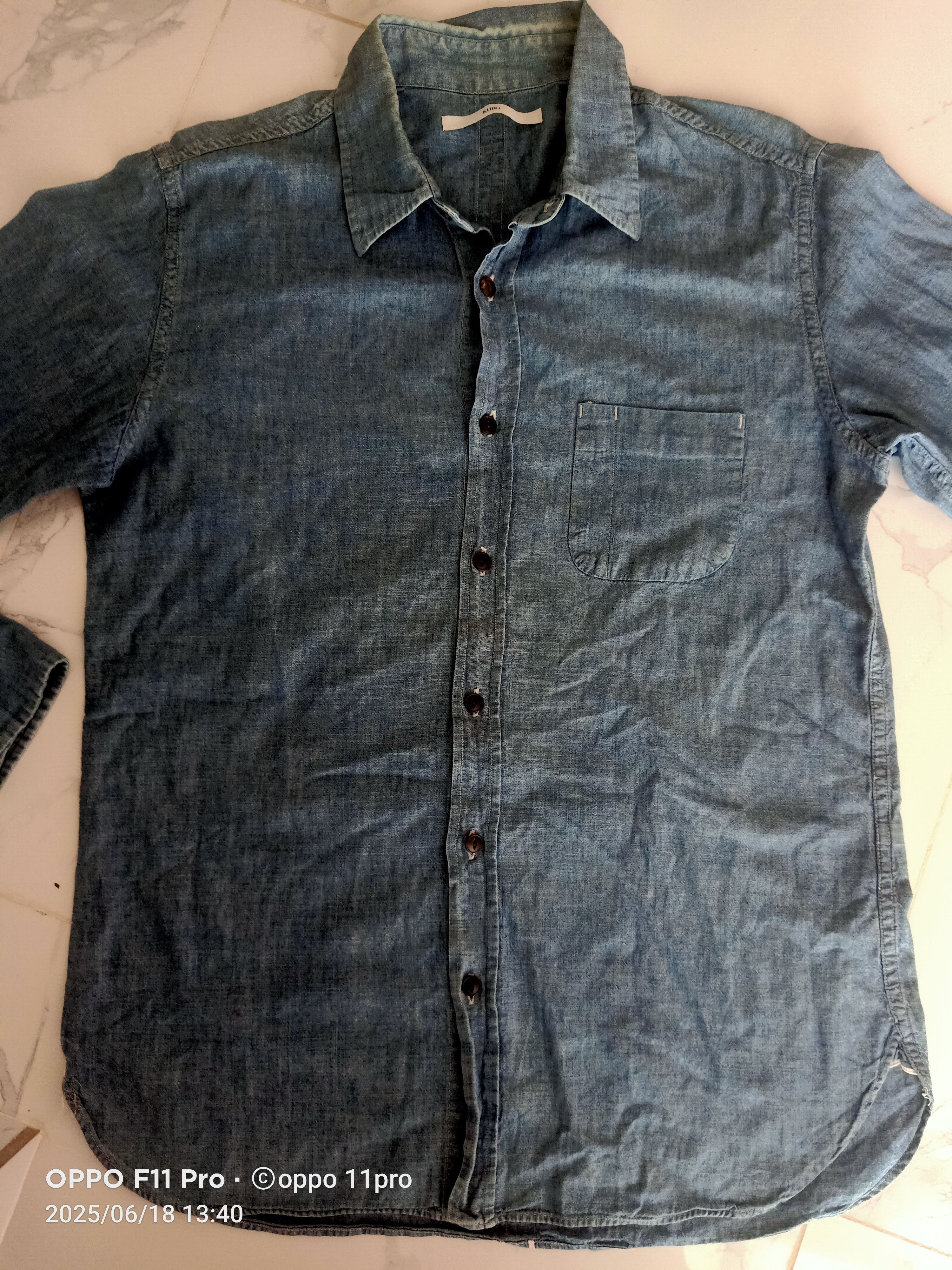 Japanese Brand × KURO Kuro Chambray SELVEDGE Men Shirt Button Up Size US L / EU 52-54 / 3 - 1 Thumbnail