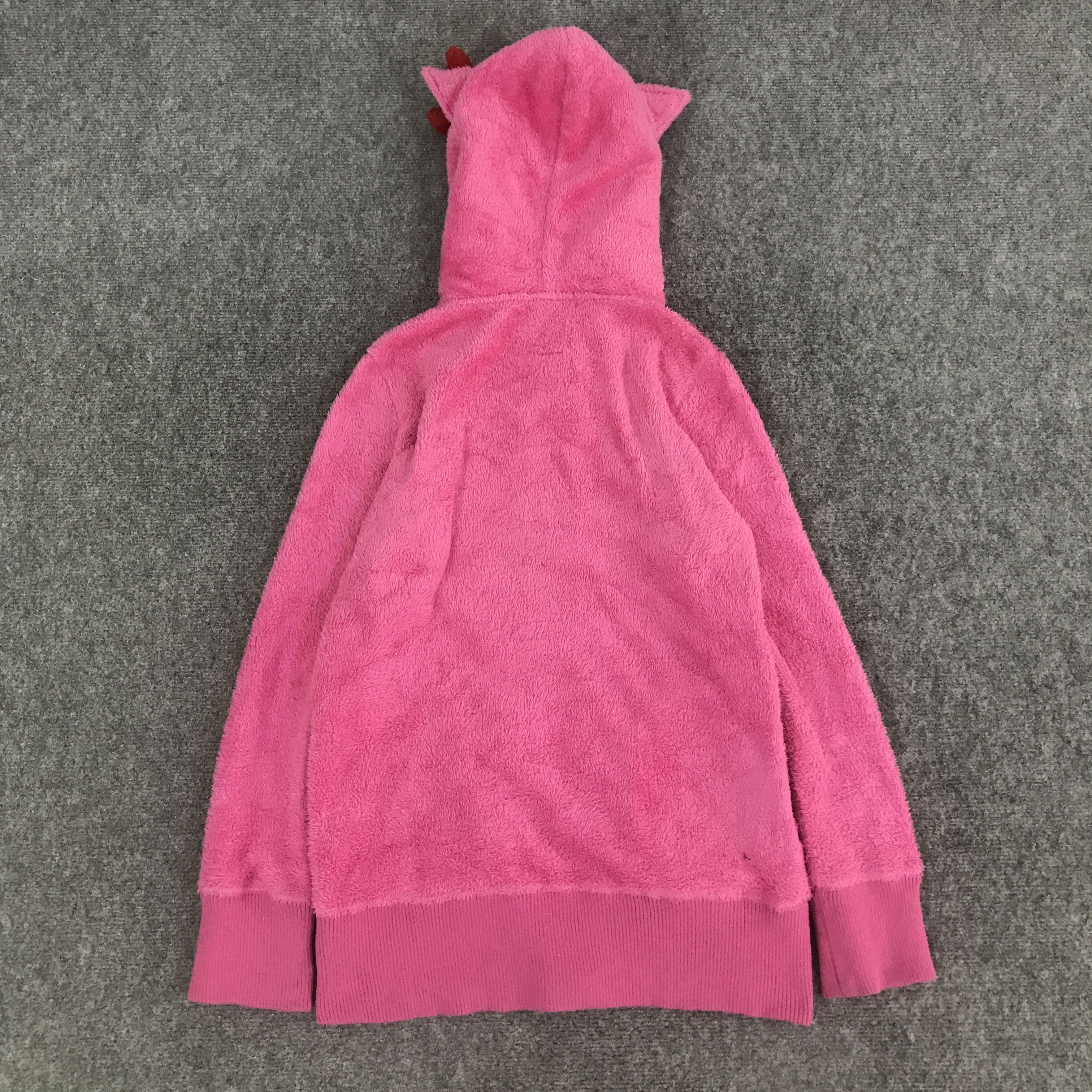 Japanese Brand HELLO KITTY SHERPA PINK HOODIE JACKET K127B9 Size L / US 10 / IT 46 - 3 Thumbnail
