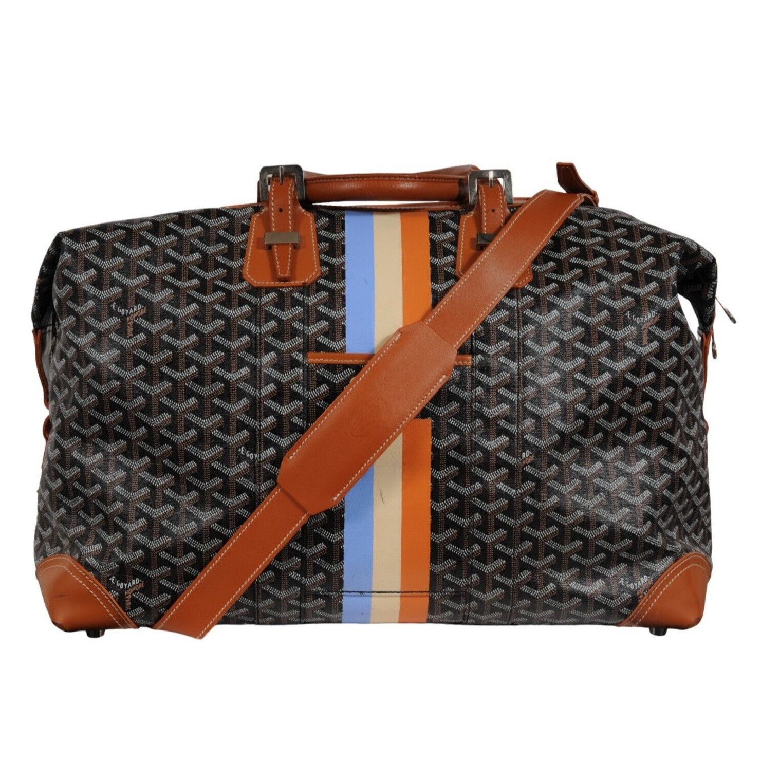 Goyard Boeing 45 Black Brown Leather Duffle Travel Carry On Size ONE SIZE - 24 Thumbnail