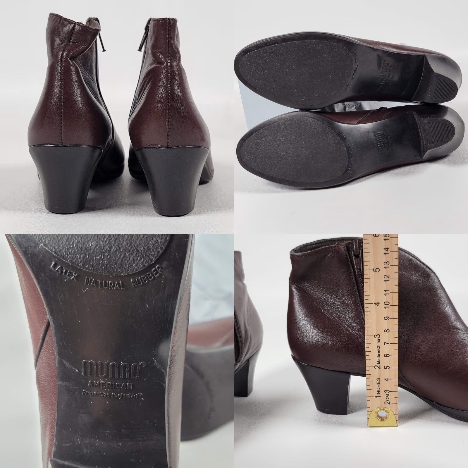 Vintage Munro Robyn Womens Size 8 M Brown Leather Ankle Boots bootie Woman Brown Leather Ankle Boots M Size US 8 / IT 38 - 8 Thumbnail