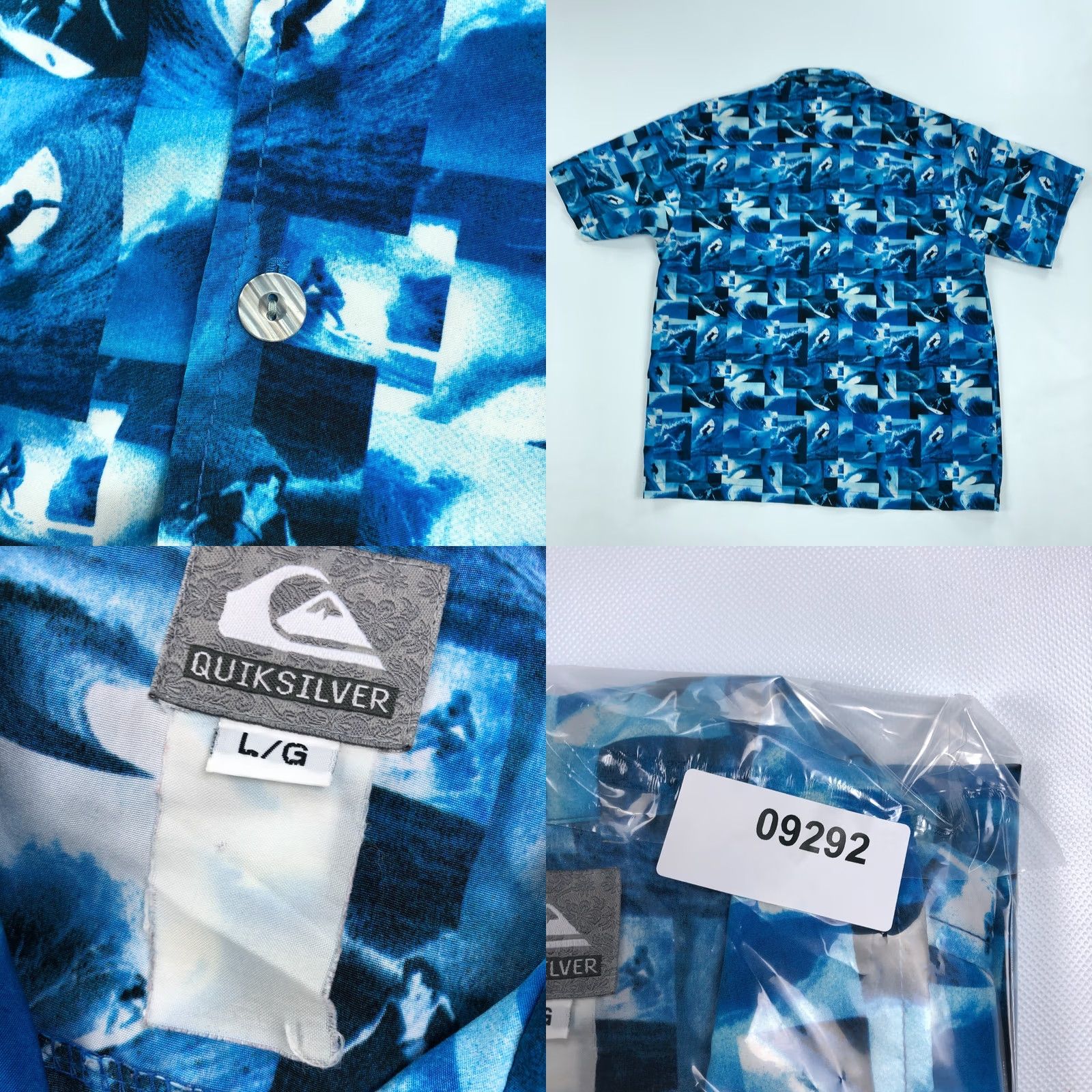 Quiksilver VINTAGE Quiksilver Shirt Mens L Aloha Eddie Aikau Kelly Slater Surf Y2K Beach Graphic Print Button-Up Collared Short Sleeve Cotton Blue Casual Size US L / EU 52-54 / 3 - 8 Thumbnail
