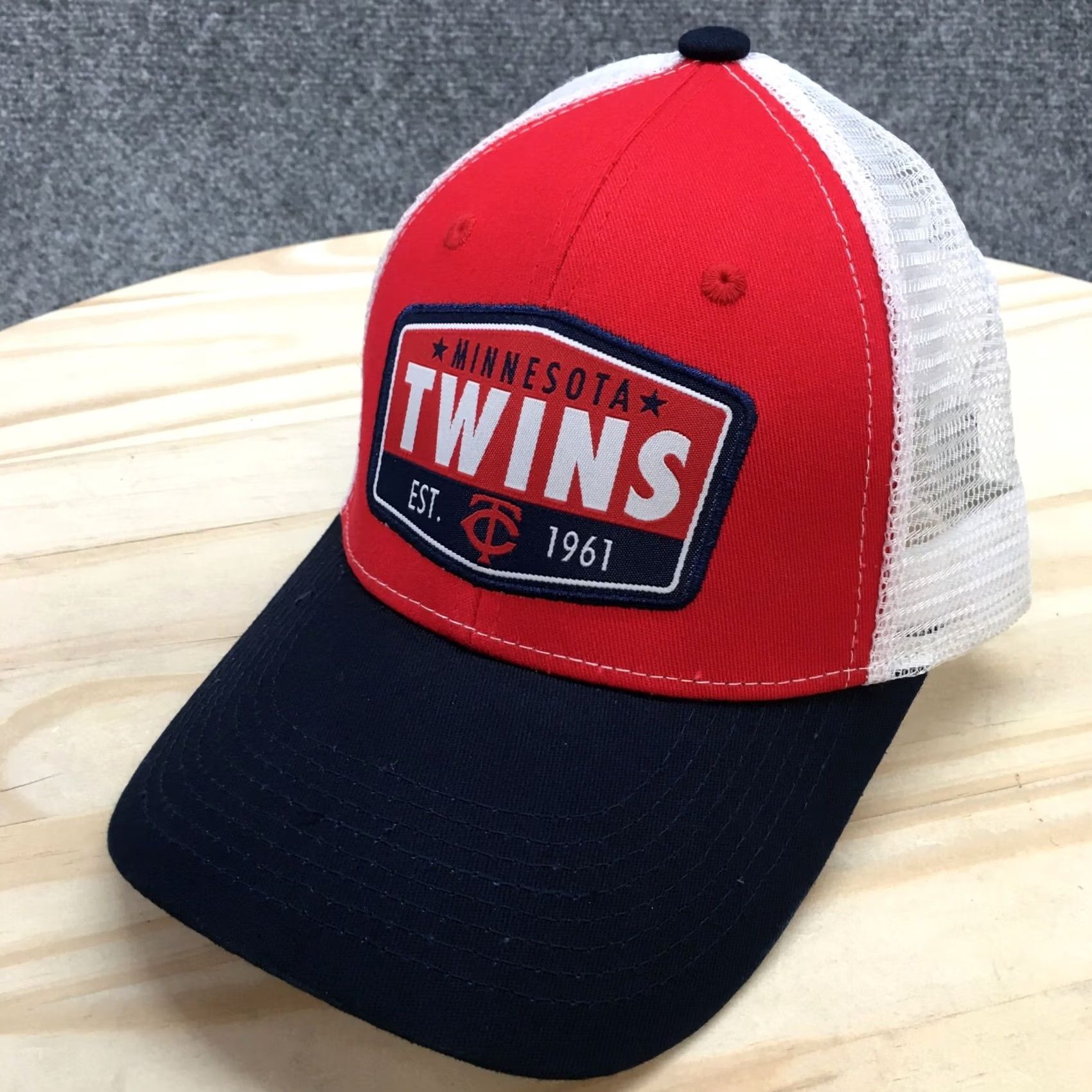 Twins Minnesota Twins Trucker Hat Mens Red OS Adjustable Curved Brim Embroidered Logo Size ONE SIZE - 2 Thumbnail