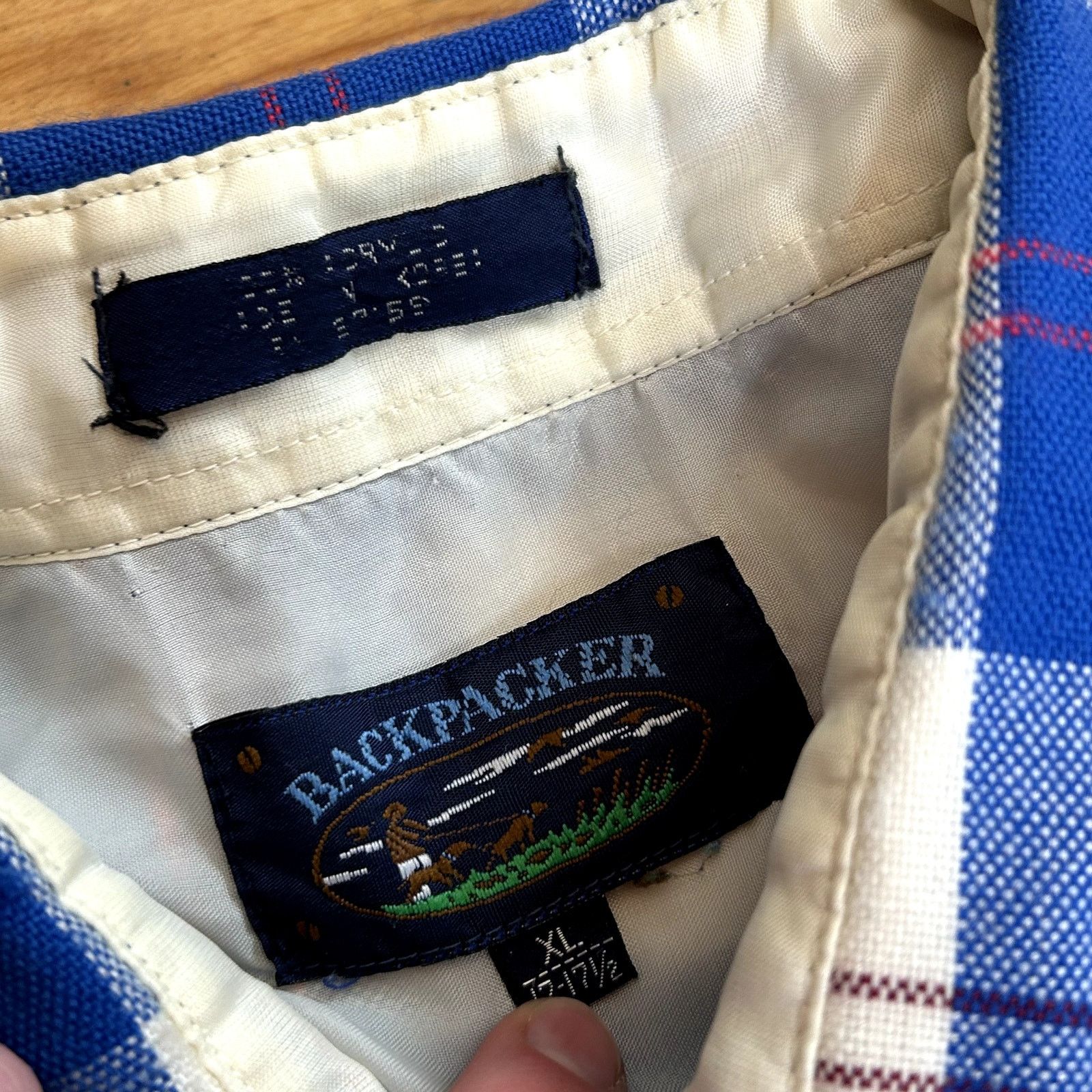 Vintage Vintage Backpacker Blue & White Flannel XL Size US XL / EU 56 / 4 - 3 Thumbnail