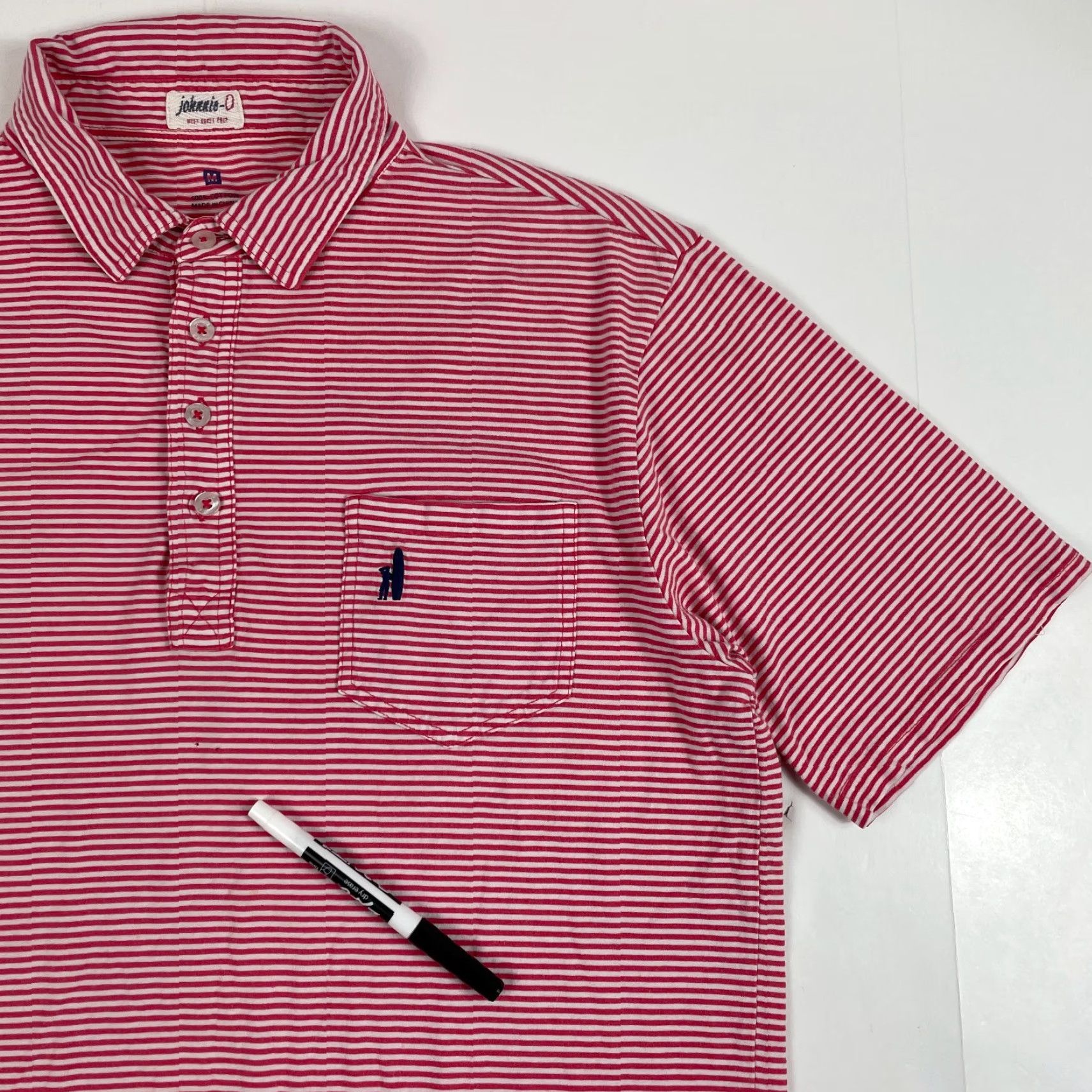 johnnie-O Johnnie O Polo Shirt Mens Medium Red Short Sleeve Golfing Striped Outdoors Golf Short Sleeve Shirt Mens Red Size US M / EU 48-50 / 2 - 3 Thumbnail