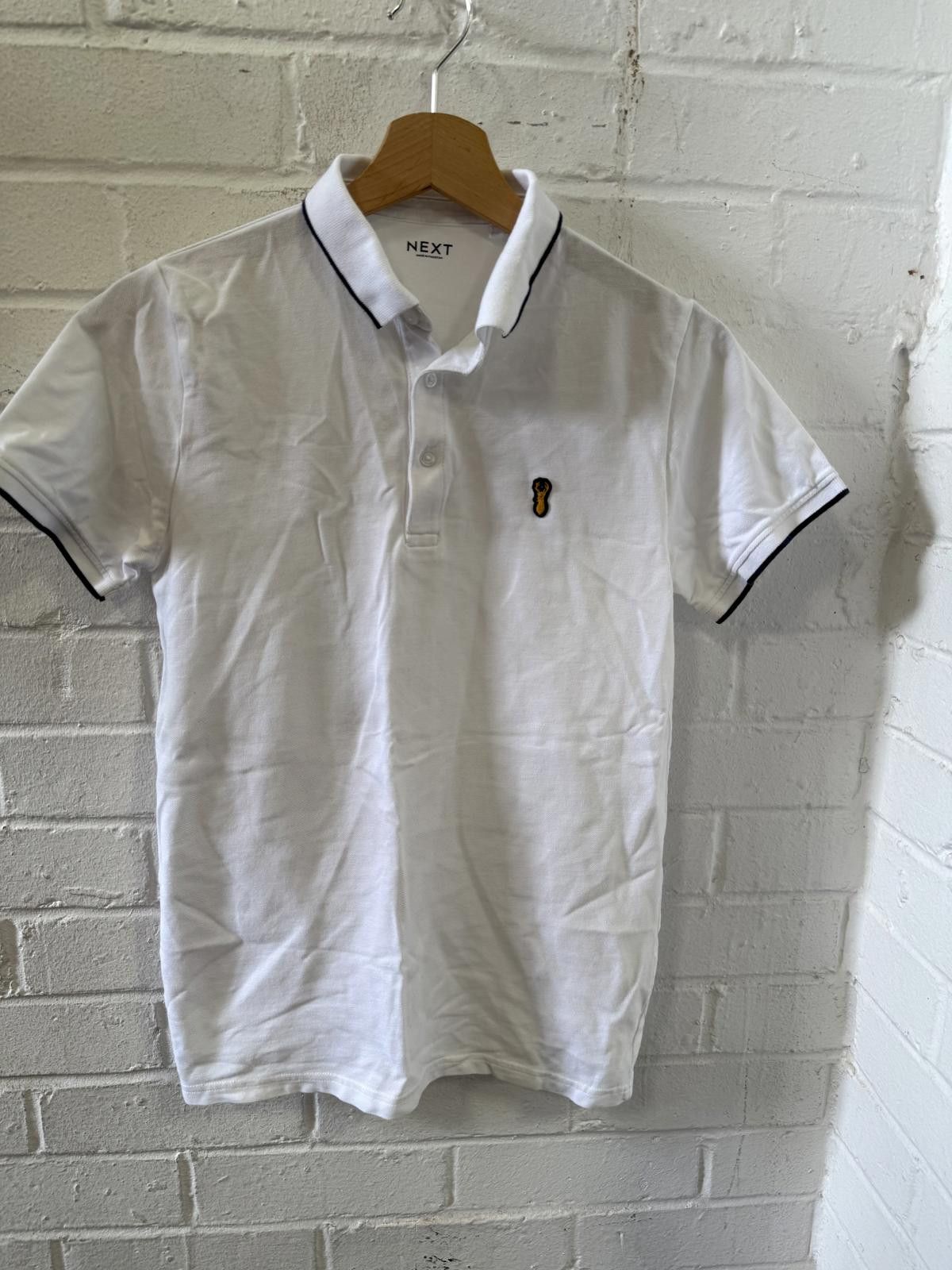 NEXT NEXT White Polo Shirt with Contrast Trim Size US XXS / EU 40 - 1 Thumbnail