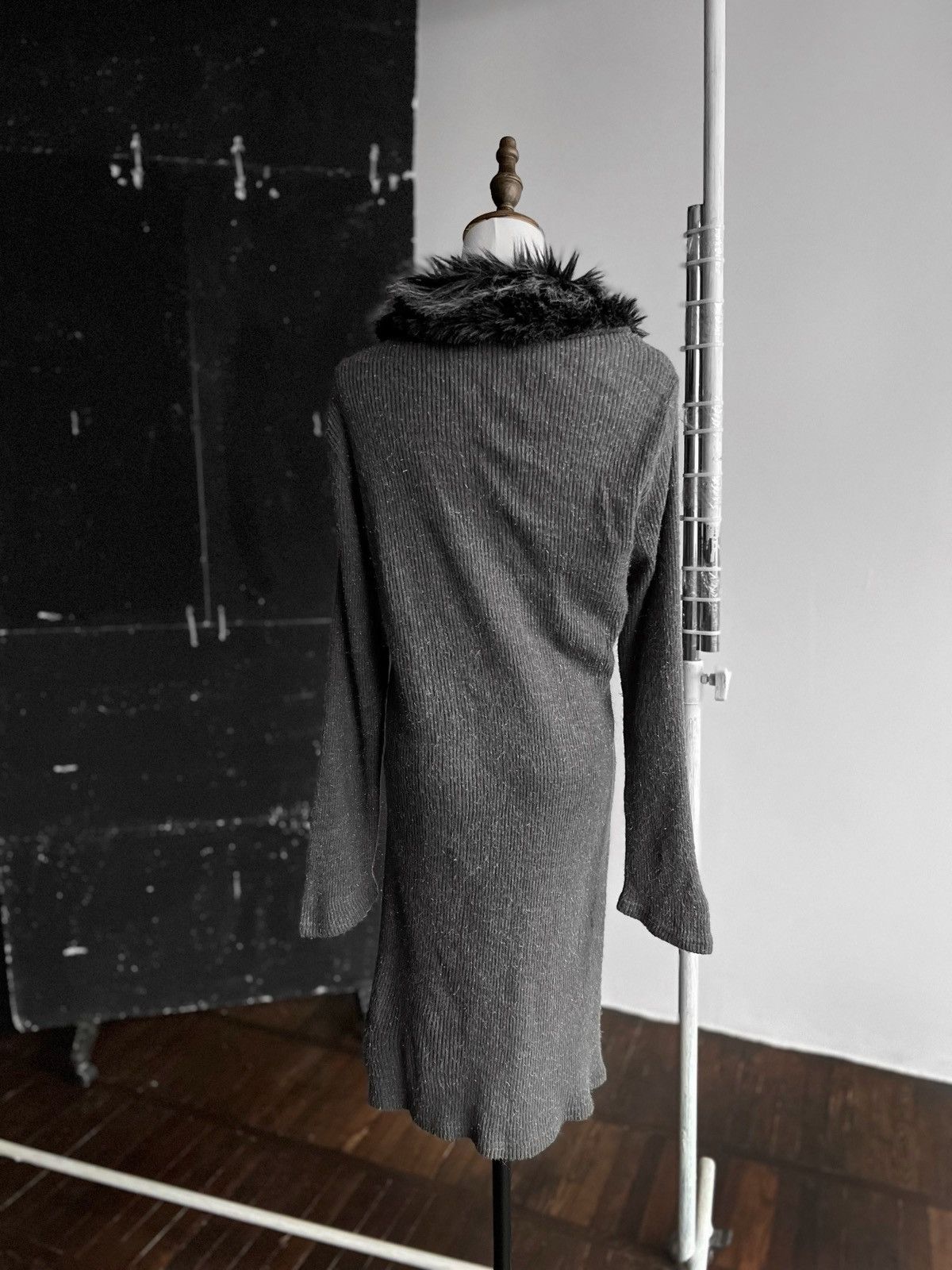 Sandro × Vintage Sandro Paris Womens Archive Vintage Gray LS Cardigan Dress Size S / US 4 / IT 40 - 3 Thumbnail
