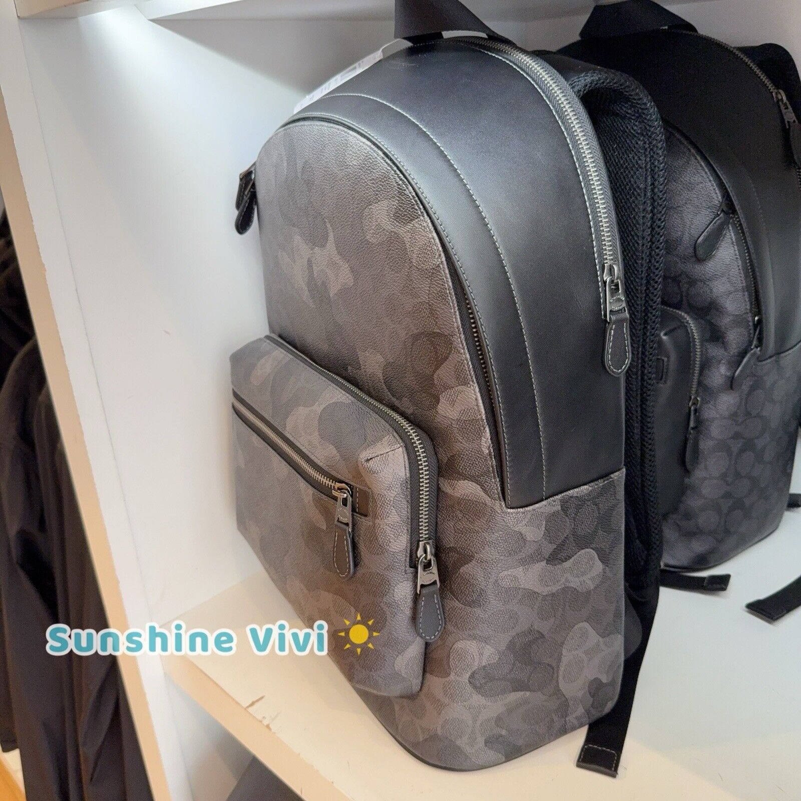Coach NWT COACH 'West' Men's Backpack Camo Gunmetal/Grey CW311 Size ONE SIZE - 3 Thumbnail