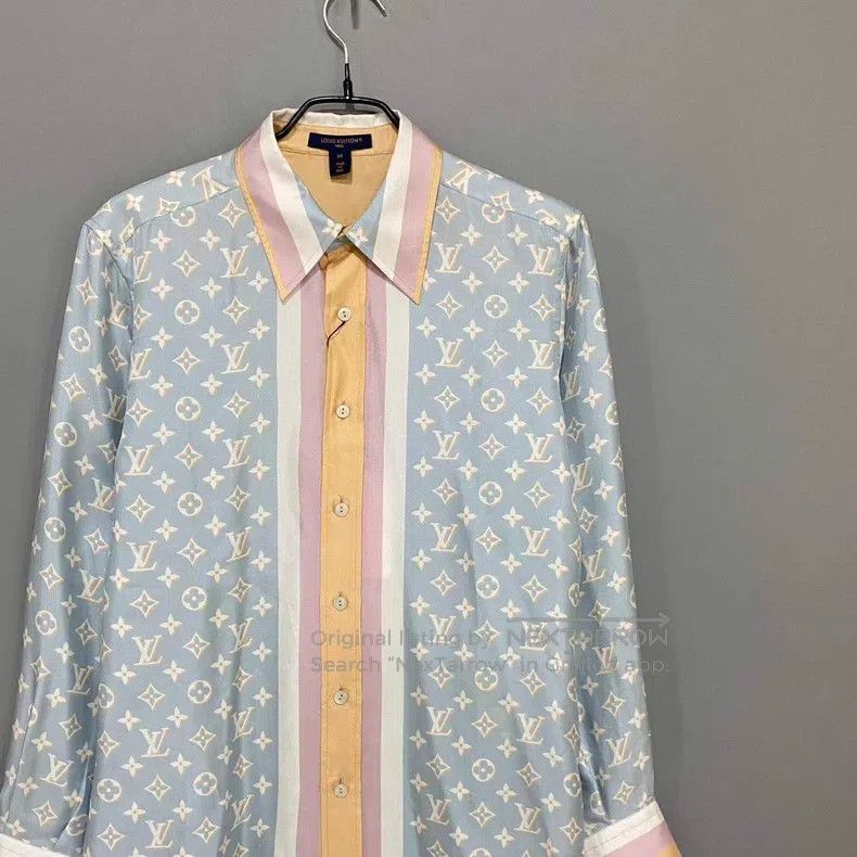 Louis Vuitton Louis Vuitton Color-block striped full-print silk shirt Size XXS / US 00 / IT 34 - 2 Thumbnail