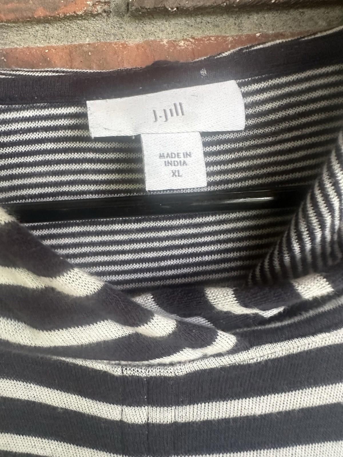 Designer J Jill XL Striped Tunic Dress 100% Cotton Size XL / US 12-14 / IT 48-50 - 3 Thumbnail