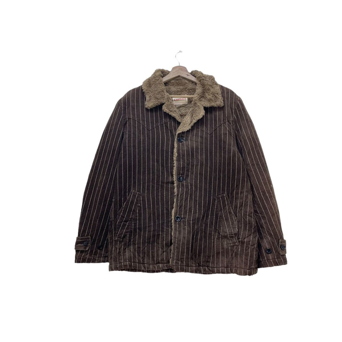Rockmount Ranch Wear Carters Corduroy Shearling Jacket Western Stripe Jacket Size US L / EU 52-54 / 3 - 2 Thumbnail