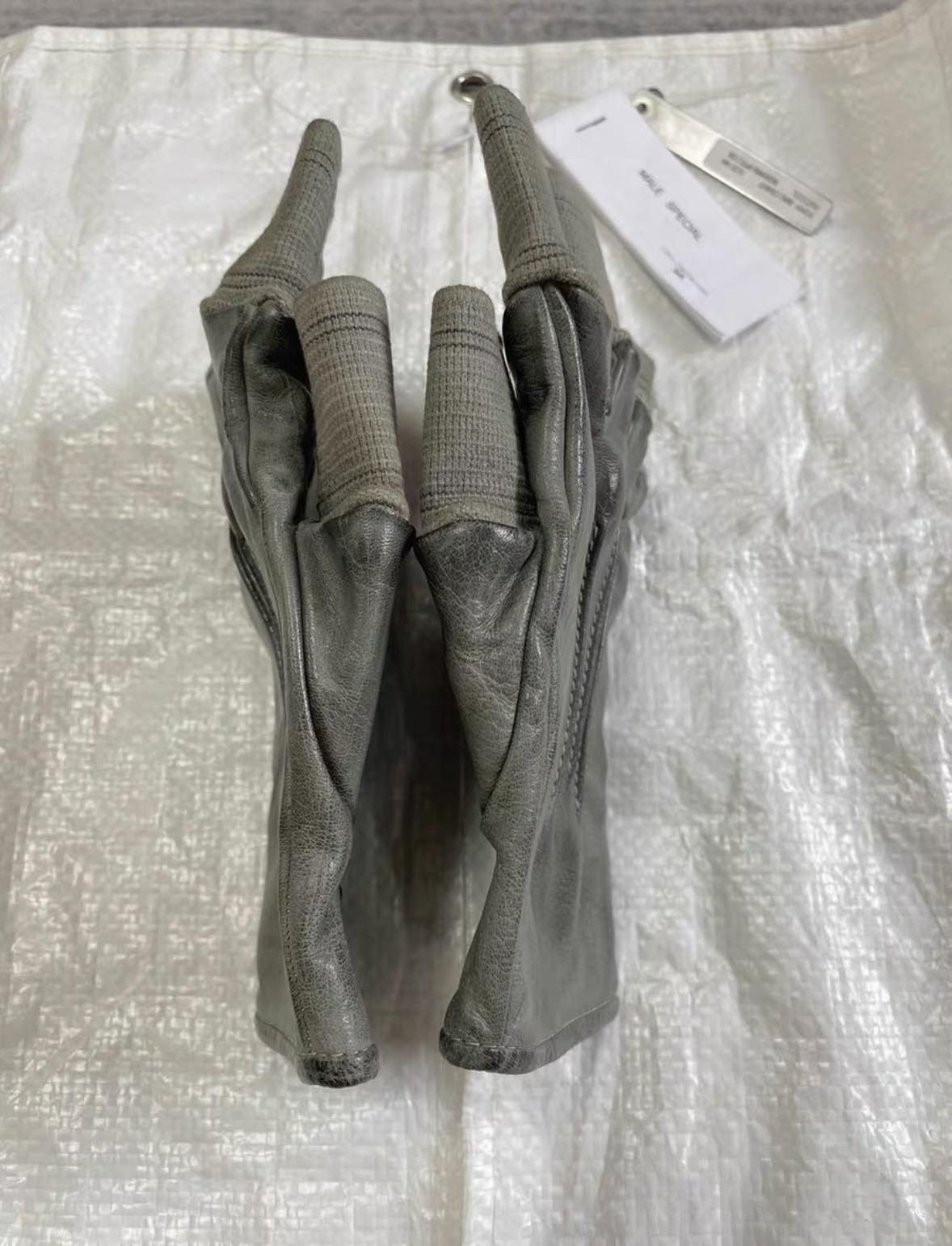 Carol Christian Poell Carol Christian Poell Taped Seam Fingerless Gloves Size 44 - 8 Thumbnail