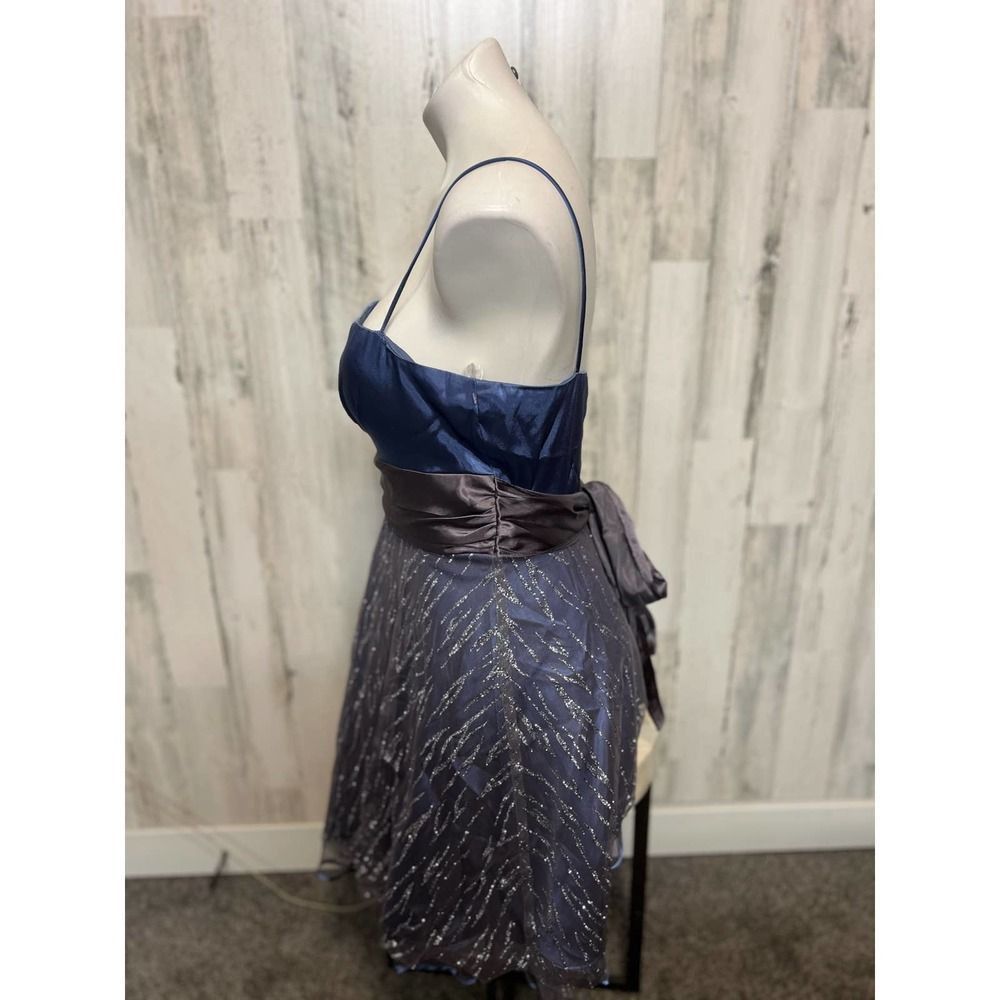 Other Jump Apparel Blue & Silver Glitter Fit & Flare Dress – Size Size L / US 10 / IT 46 - 2 Thumbnail