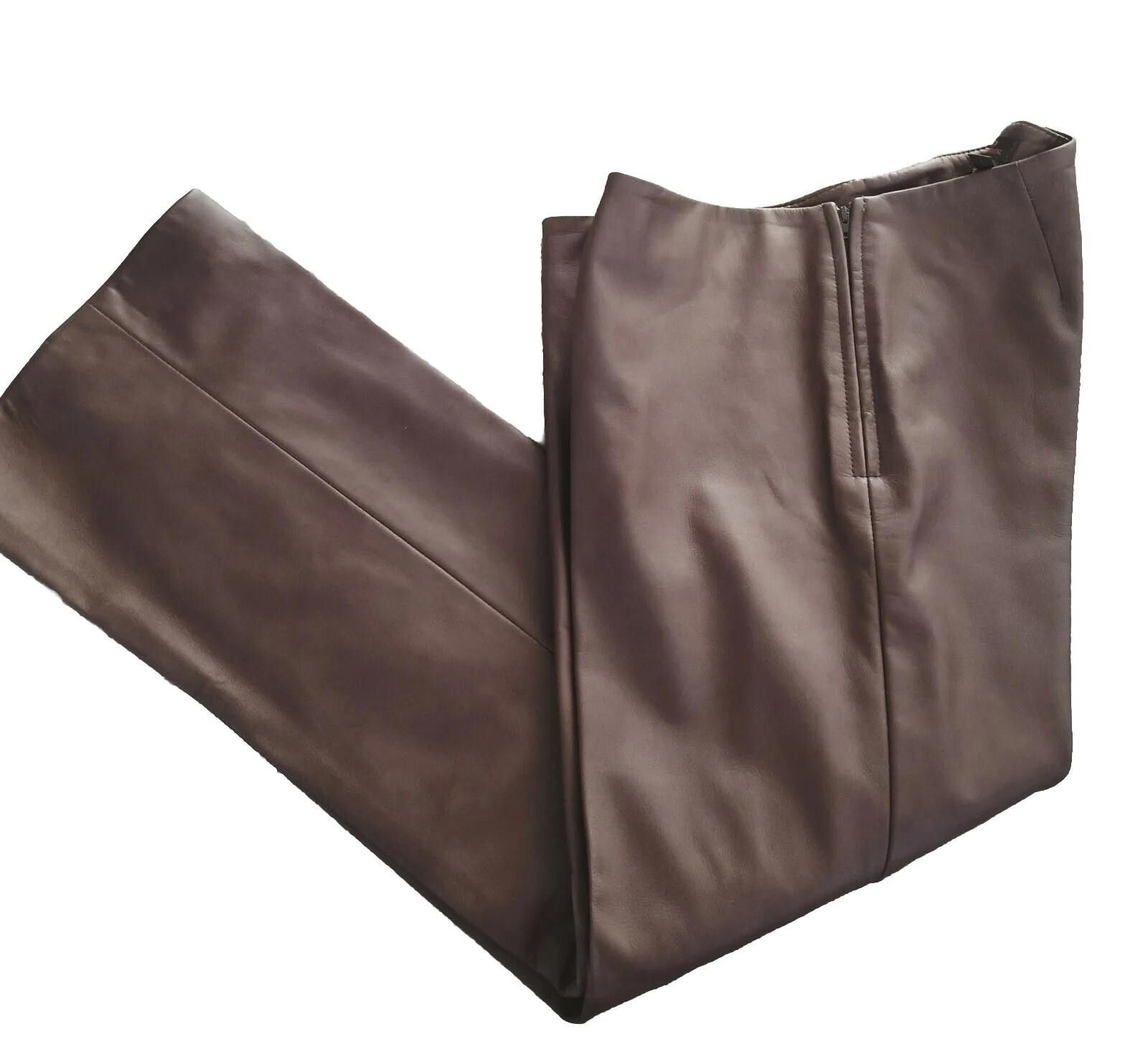 Danier Danier Women's Size 8 Genuine Leather Pant Suit Jacket Brown Size ONE SIZE - 3 Thumbnail