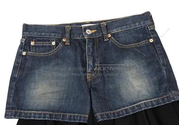 Junya Watanabe Junya Watanabe size XS Black vintage denim patchwork desig Size 23" - 4 Thumbnail