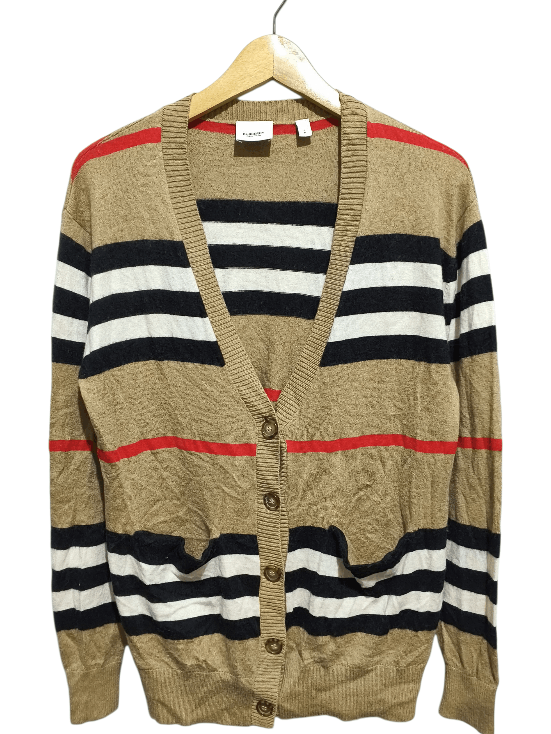 Burberry Burberry Scioto Iconic Striped merino wool cardigan Size S / US 4 / IT 40 - 6 Thumbnail
