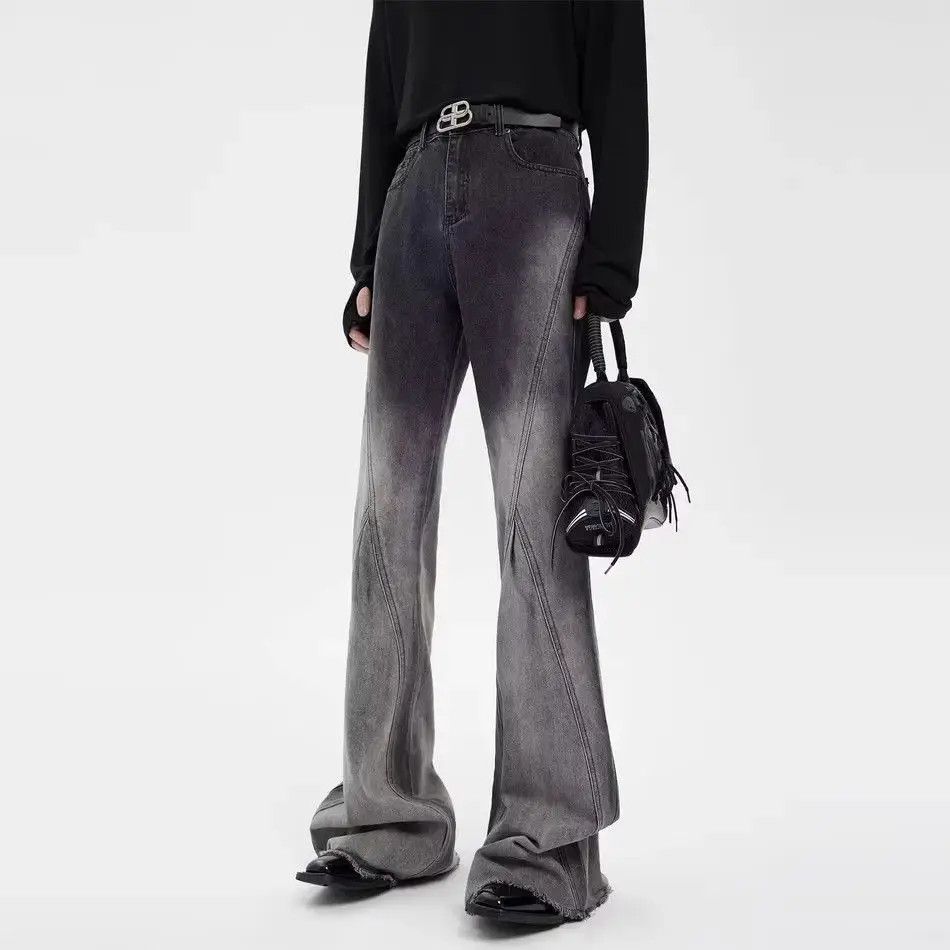 Japanese Brand Black gray gradient washed denim jeans Size US 32 / EU 48 - 5 Thumbnail