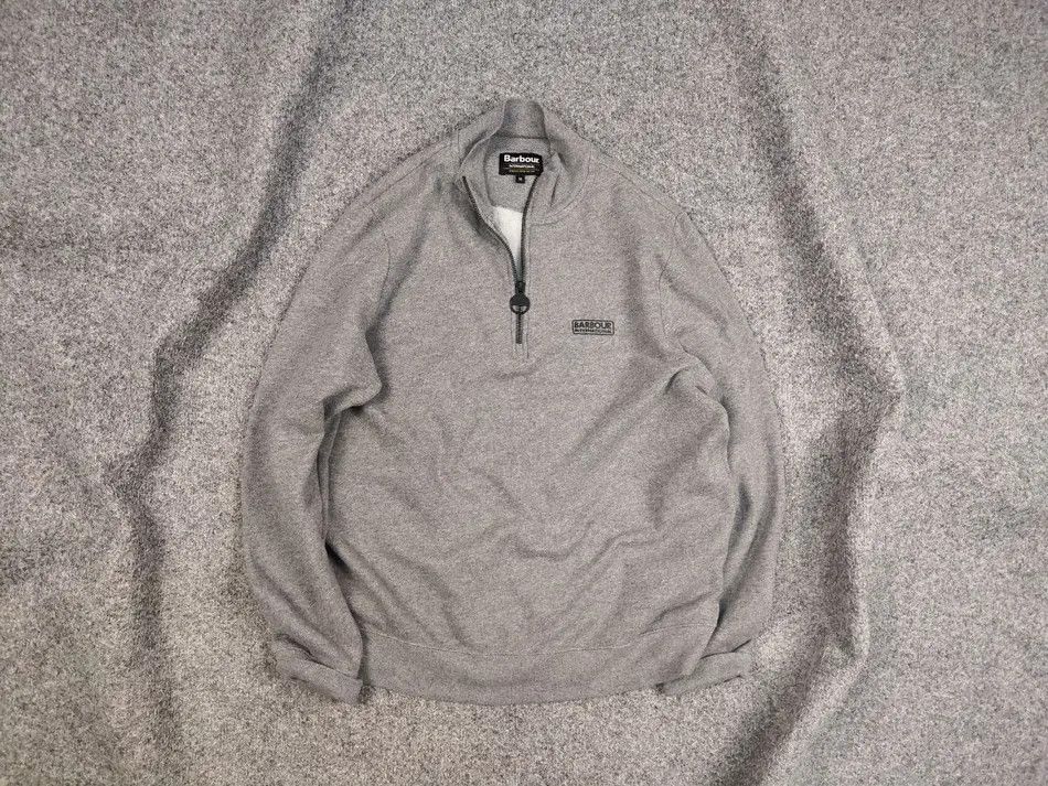 Barbour Barbour International Gray Logo Pullover 1/4 zip Sweatshirt Size US M / EU 48-50 / 2 - 1 Thumbnail