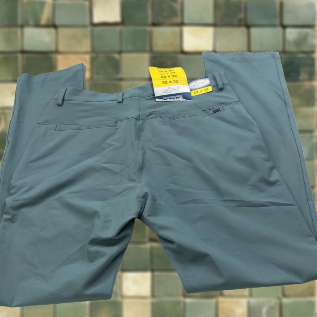 Vintage Greg Norman Performance Chino Pants Blue Green Slim? Regular 32 Inseam 31" Belt Loops Front Flat Front Pockets Mens Size US 32 / EU 48 - 1 Thumbnail