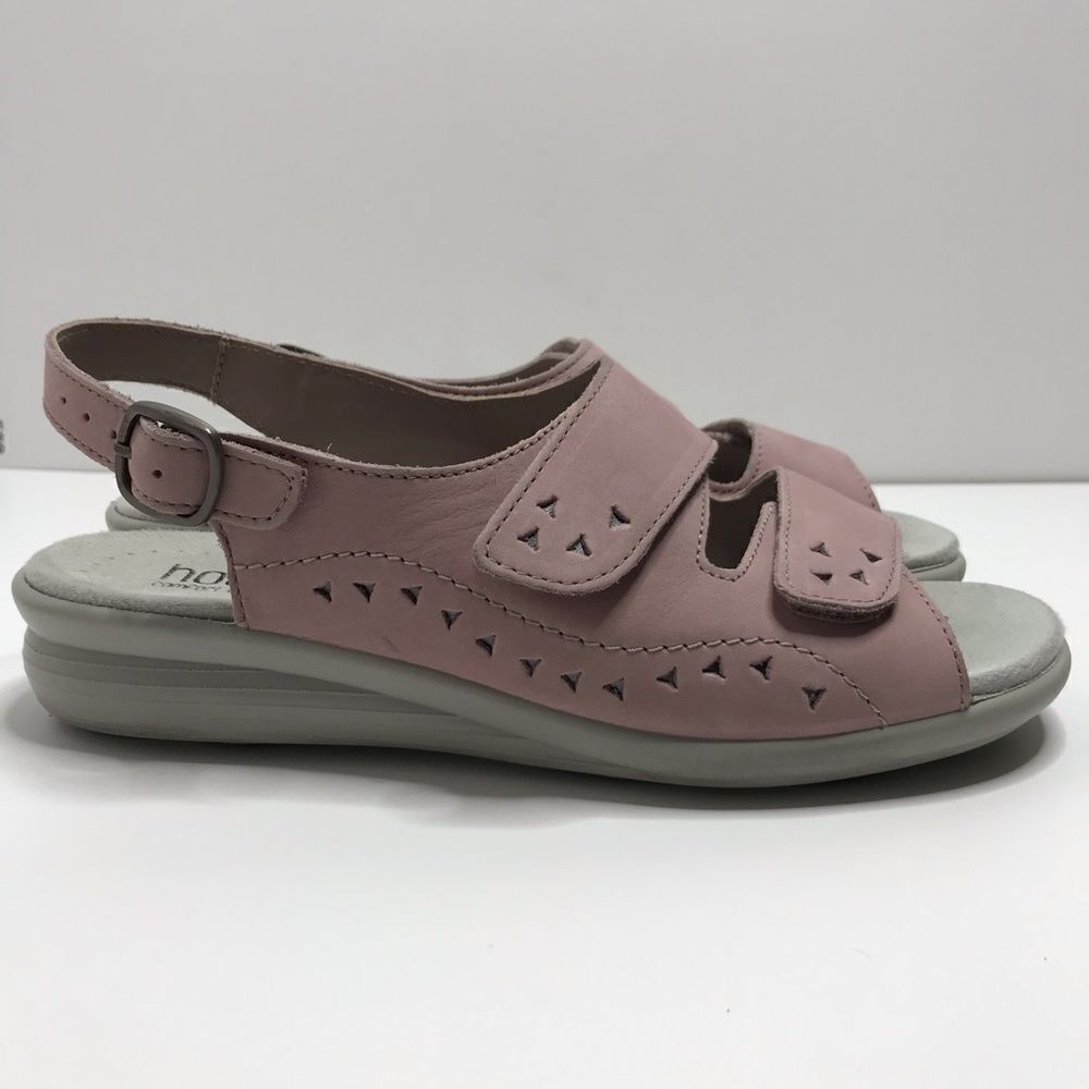 Other Hotter Comfort Easy Pink Nubuck Leather Ankle Strap Wedge Sa Size US 8.5 / IT 38.5 - 5 Thumbnail