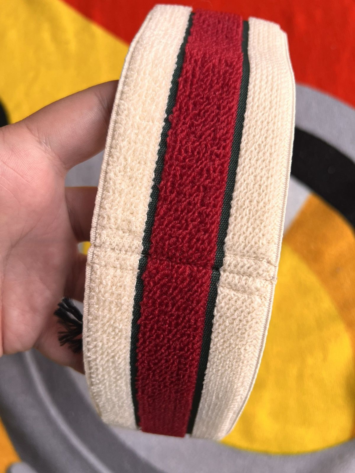 Gucci Gucci Web Stripe Headband Ivory Green Red hat cap logo Size ONE SIZE - 15 Thumbnail