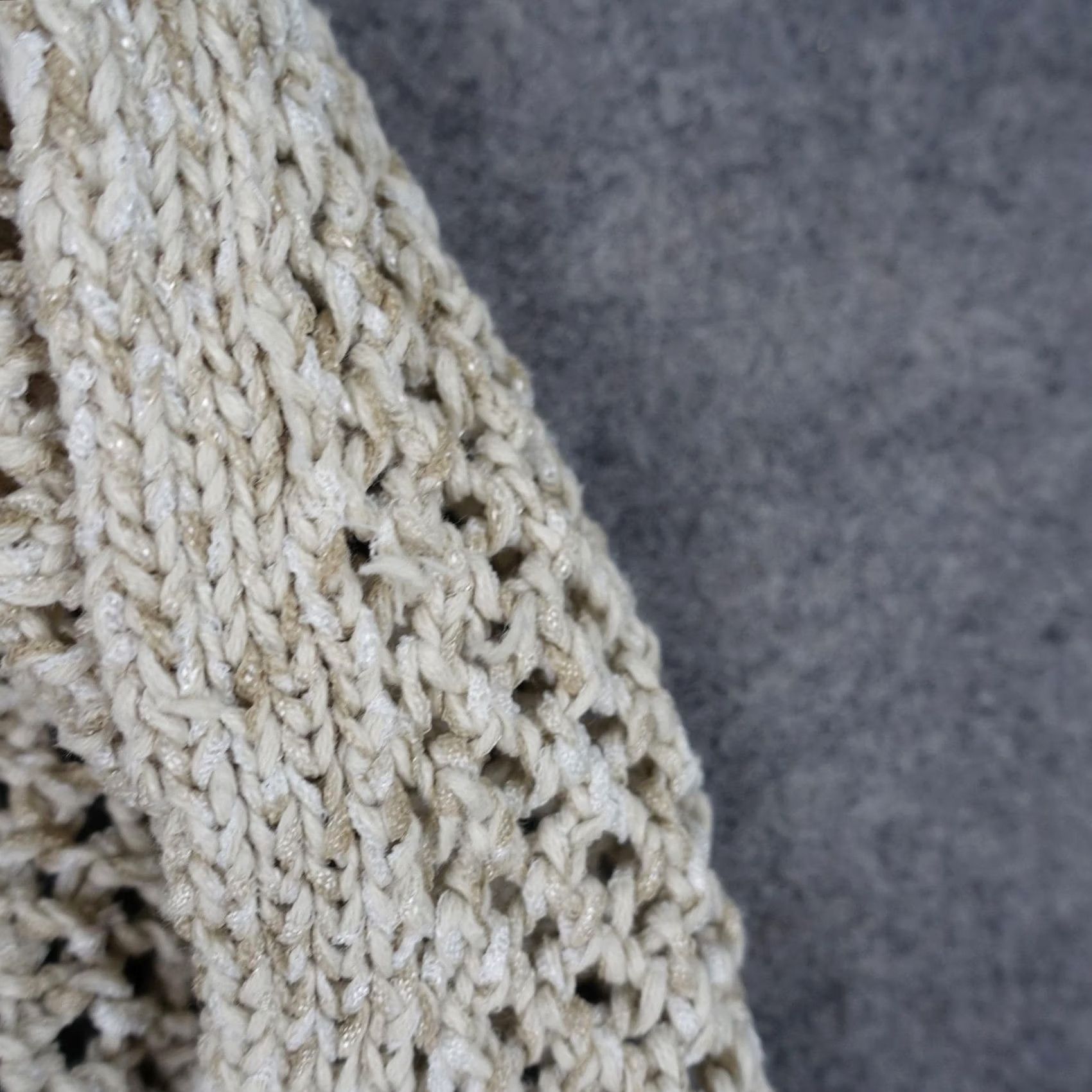 J. Jill J. Jill Cardigan Sweater Womens Medium Beige Open Knit Hood Fringe Bohemian Tasseled Size M / US 6-8 / IT 42-44 - 6 Thumbnail