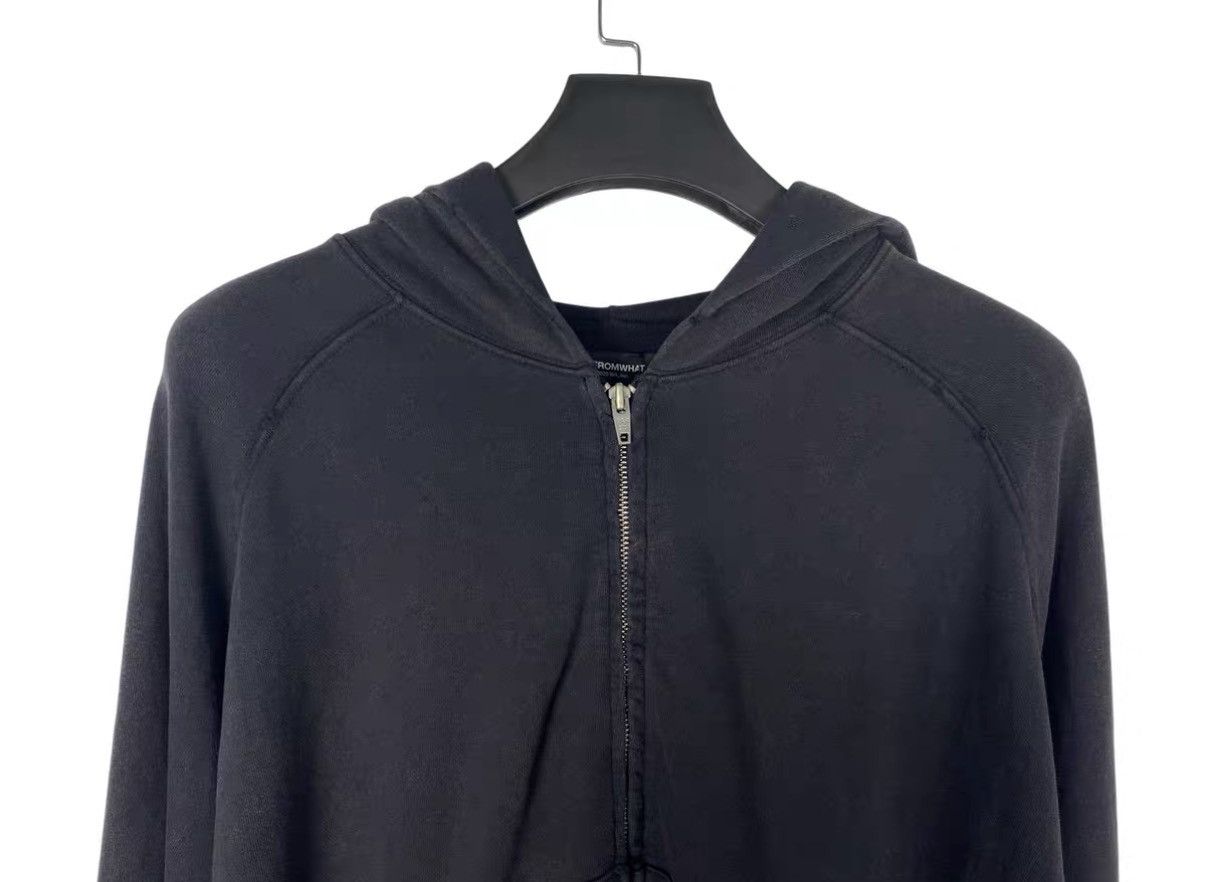 FAR FROM WHAT Far Archive Vintage Washed Black Zip-Up Hoodie J31 Size US XS / EU 42 / 0 - 3 Thumbnail
