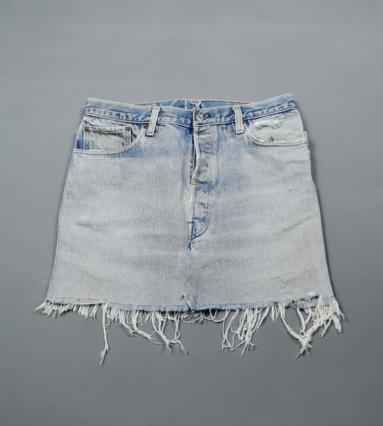 Levi's Thrashed Vintage 70s 80s Levis Custom Skirt Selvedge Size 31" - 1 Thumbnail