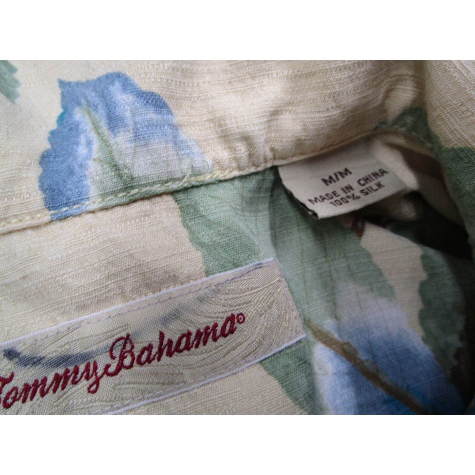 Tommy Bahama Tommy Bahama Shirt Mens M Yellow Silk Camp Button Up Hawaiian LOOP Collar Shirt Size US M / EU 48-50 / 2 - 3 Thumbnail