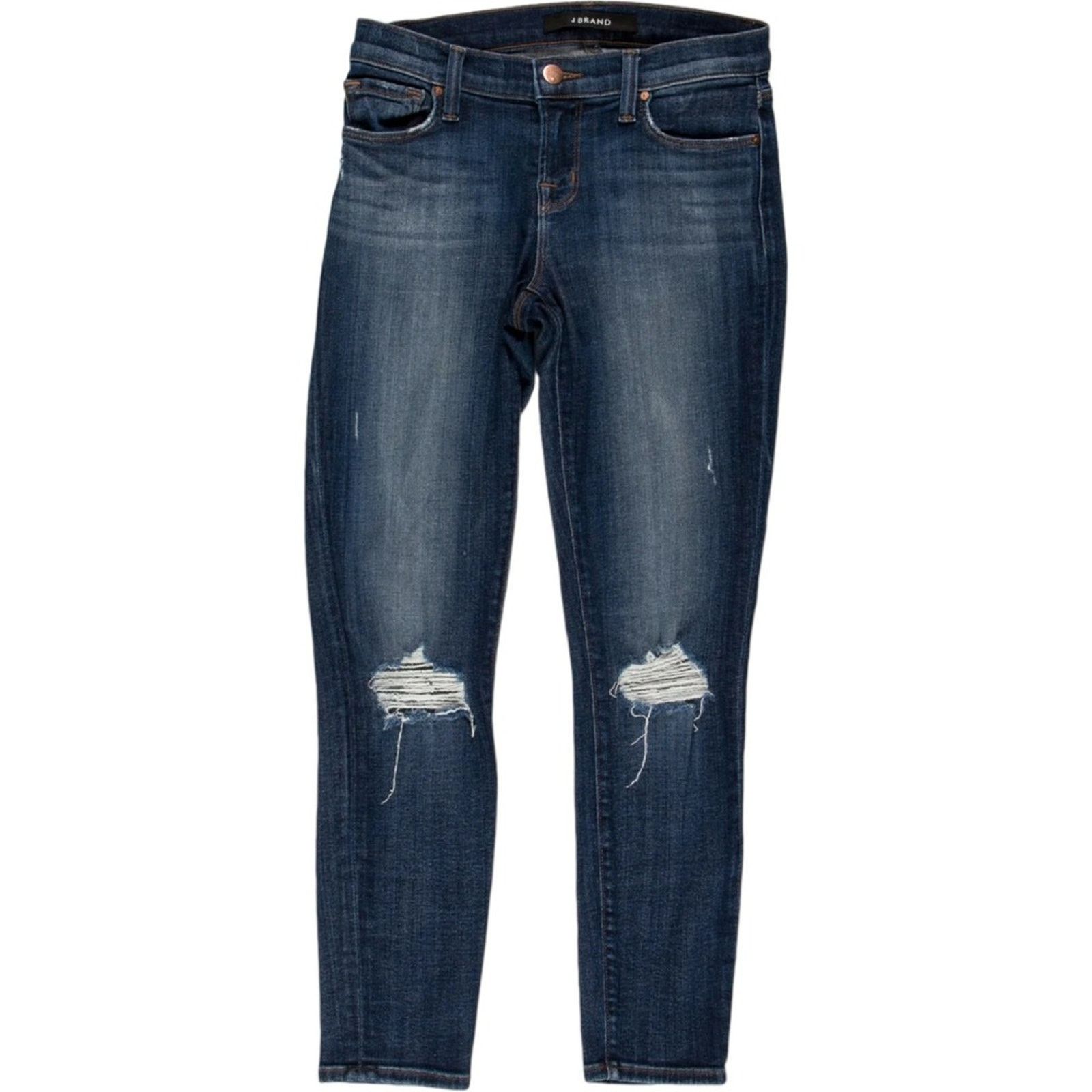 J Brand J Brand Blue Medium Wash Mid-Rise Skinny Leg Jean, US24 Size 24" / US 00 / IT 34 - 3 Thumbnail