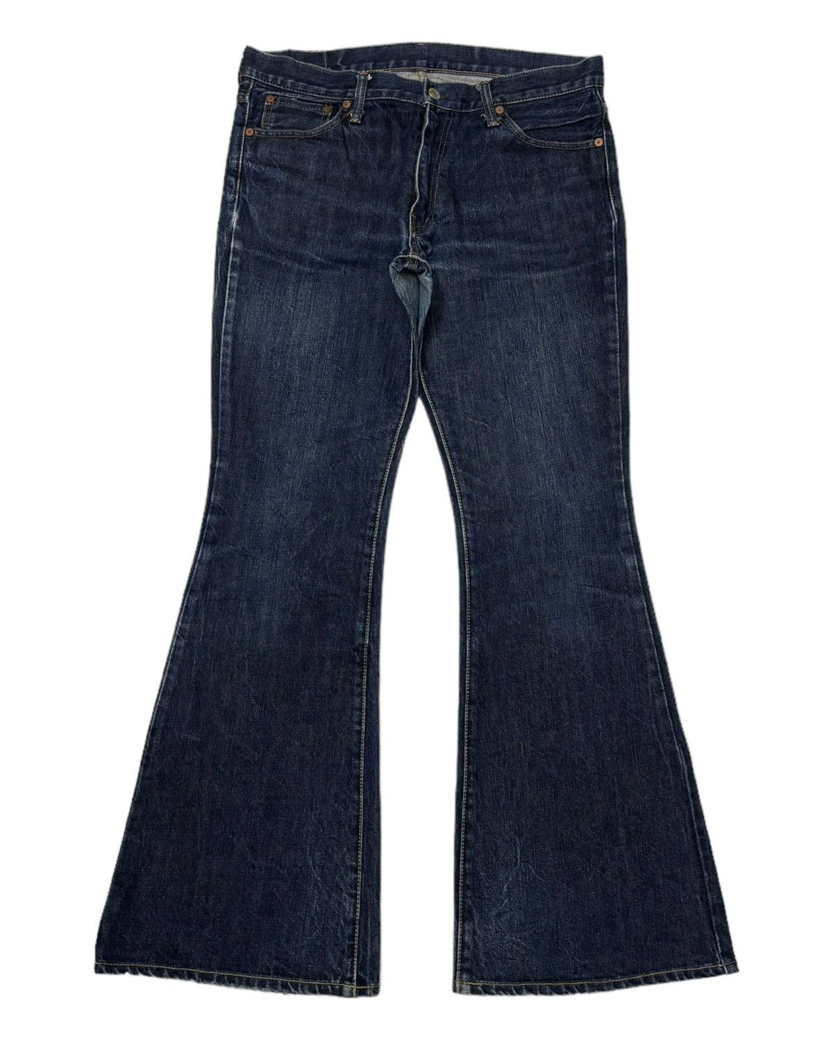 image of 20471120 x Beauty Beast Vintage Burgus Plus Blue Bell Bottom Flared Denim Jeans, Men's (Size 32)