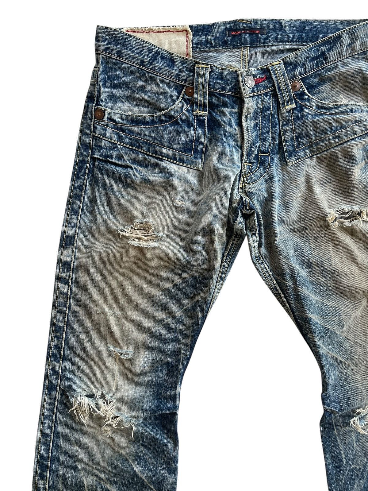 Japanese Brand SICK❗️ Japanese Blueway Rusty Distressed Flare Denim Size US 32 / EU 48 - 5 Thumbnail