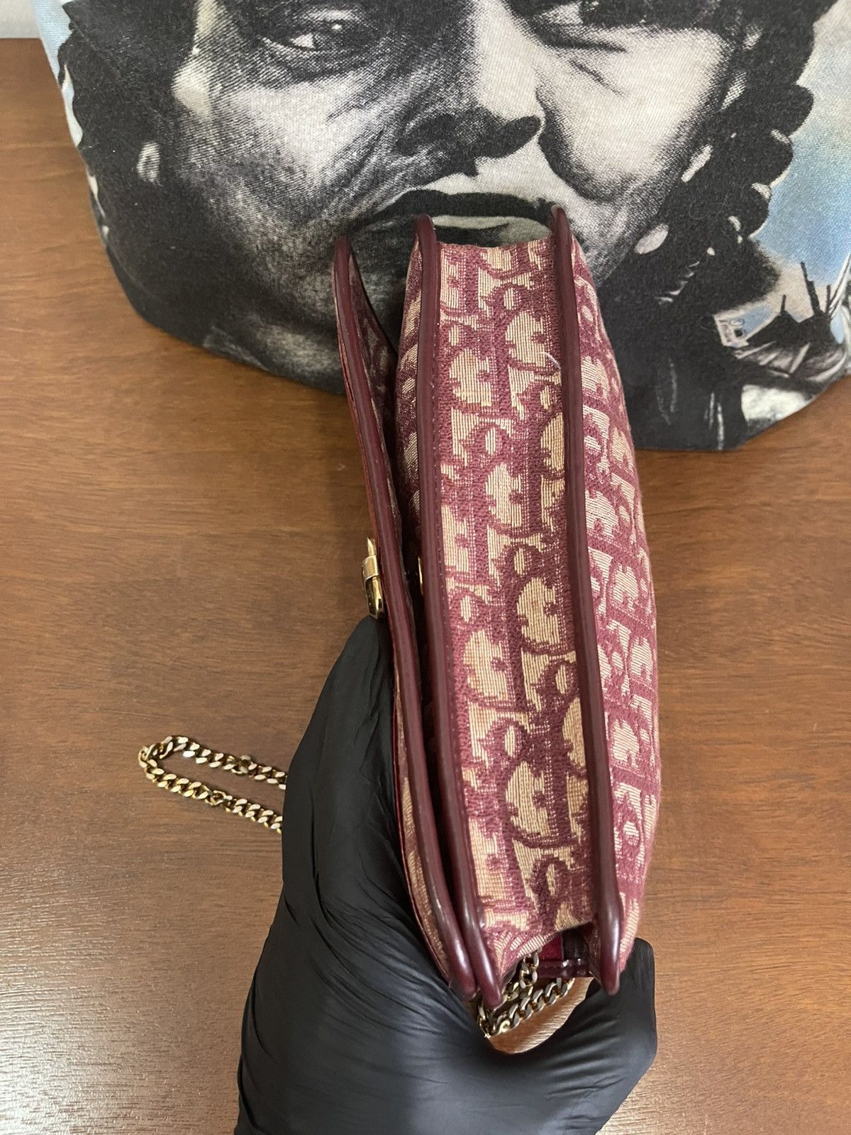 Dior CHRISTIAN DIOR DIORISSMO CHAIN BURGUNDY MONOGRAM CLUTCHBAG Size ONE SIZE - 6 Thumbnail