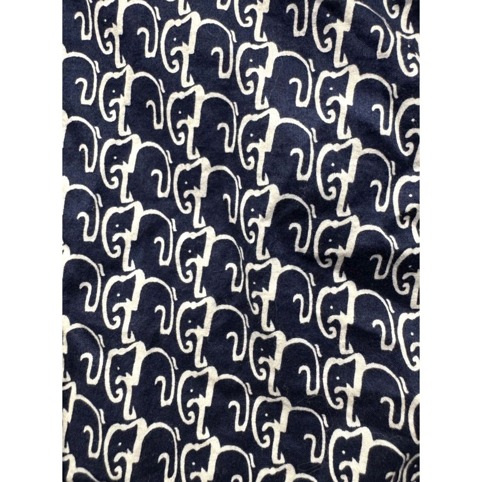 Vintage Crown & Ivy Navy Elephant Print Button-Down Shirt Womens S 100% Cotton Size S / US 4 / IT 40 - 6 Thumbnail