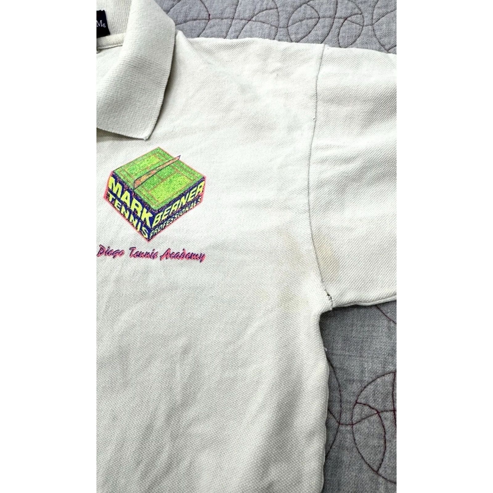 Fruit Of The Loom VINTAGE Fruit of the Loom Tennis Polo Shirt M USA White Mens 90s Size US M / EU 48-50 / 2 - 4 Thumbnail