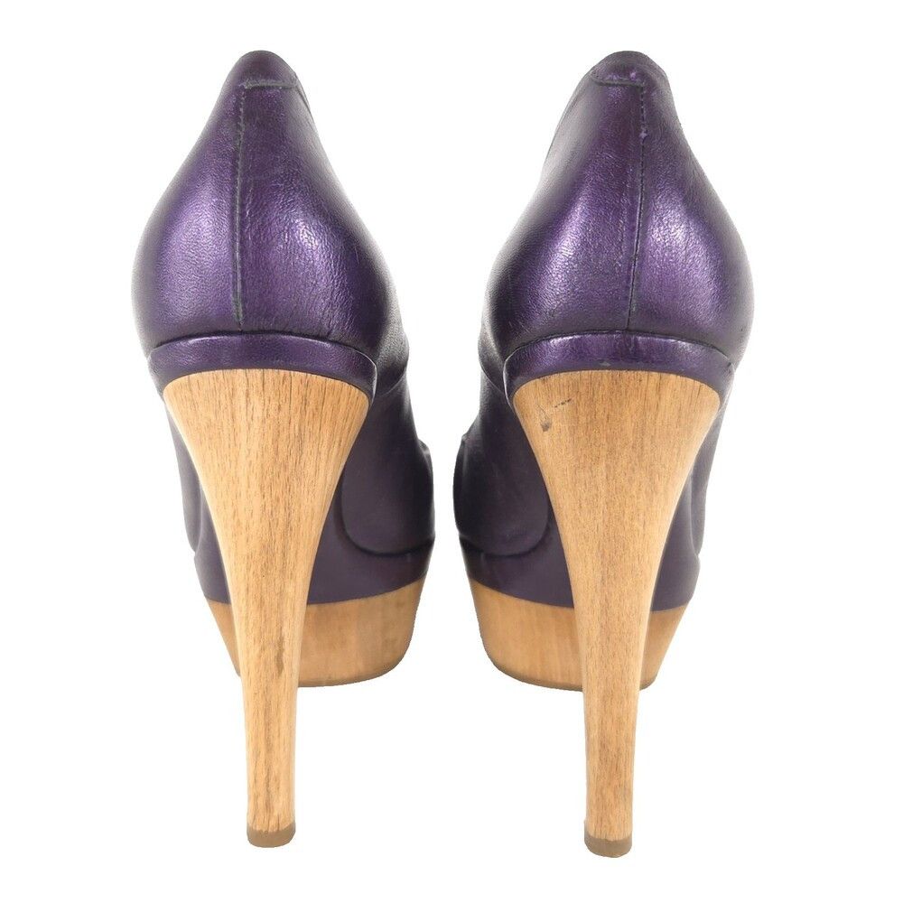 Marni Vintage Marni Leather Platform Pumps US 9 EU 39 Womens Purp Size US 9 / IT 39 - 4 Thumbnail