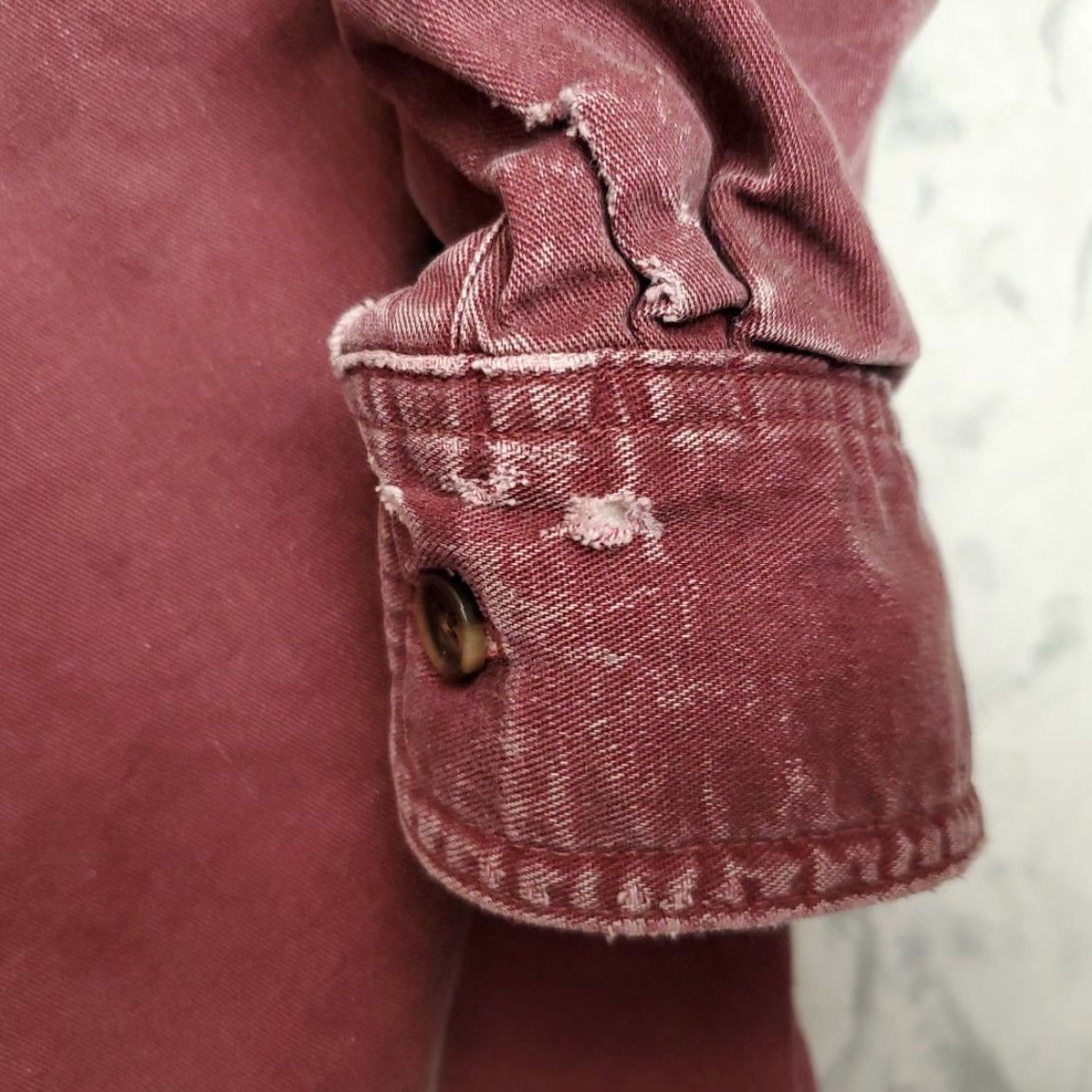 Vintage VINTAGE LL Bean Shirt Jacket Mens LT Canvas Faded Flannel Lined Shacket Canada Made Shirt Jacket Mens LT Red Solid Cotton All Seasons 90s? Size US L / EU 52-54 / 3 - 7 Thumbnail