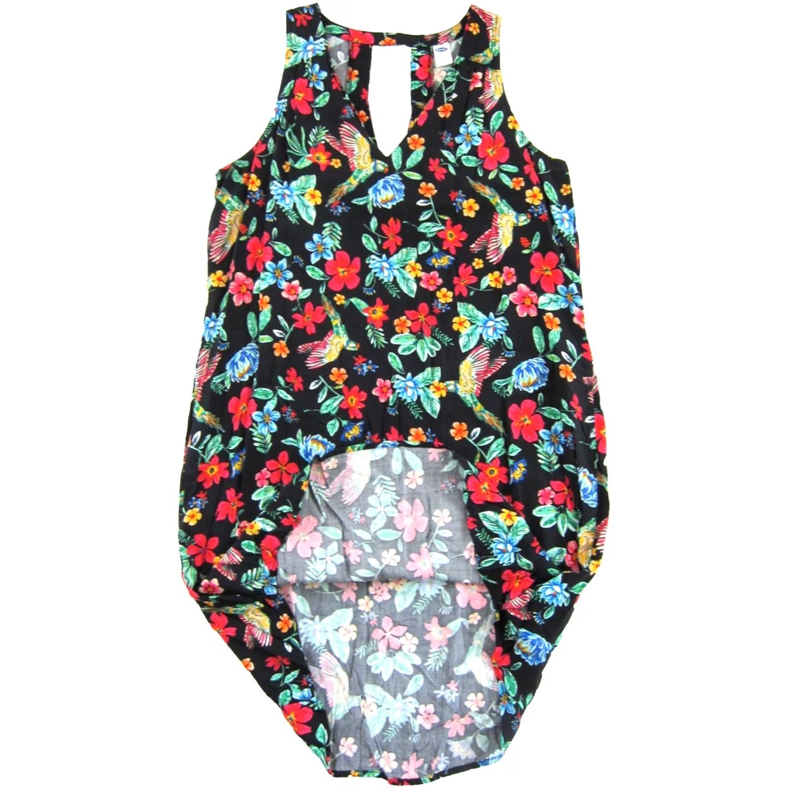Old Navy Old Navy Floral Bird V-Neck Tank Sun Dress S Womens Small Rayon Black Pink Green Floral Bird V-Neck Tank Dress Size S / US 4 / IT 40 - 4 Thumbnail
