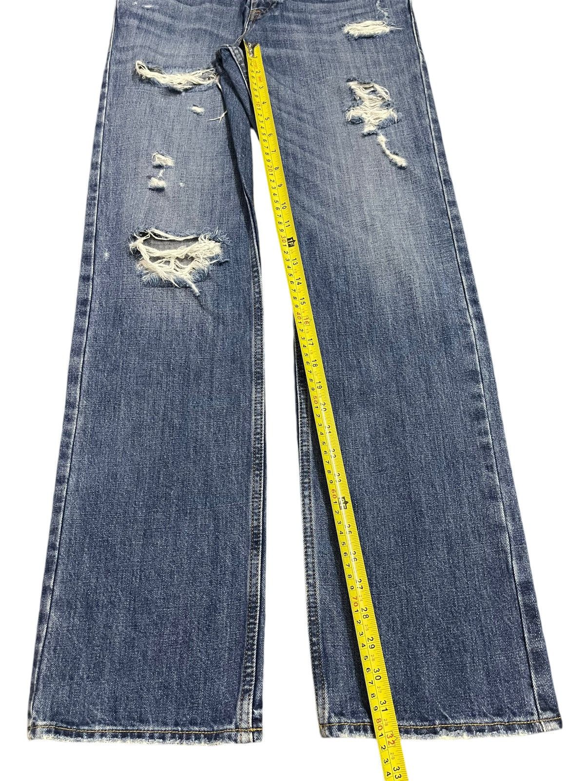 Sugar Cane Vintage Japanese Brand Blue Wash Distressed Style Loose Jean Size US 30 / EU 46 - 13 Thumbnail