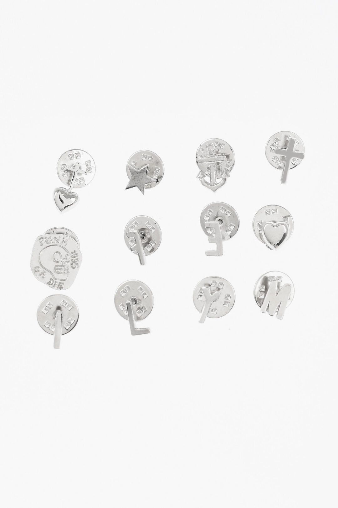 Dsquared2 Set of 12 Silver-Tone Metal Pins Size ONE SIZE - 1 Thumbnail