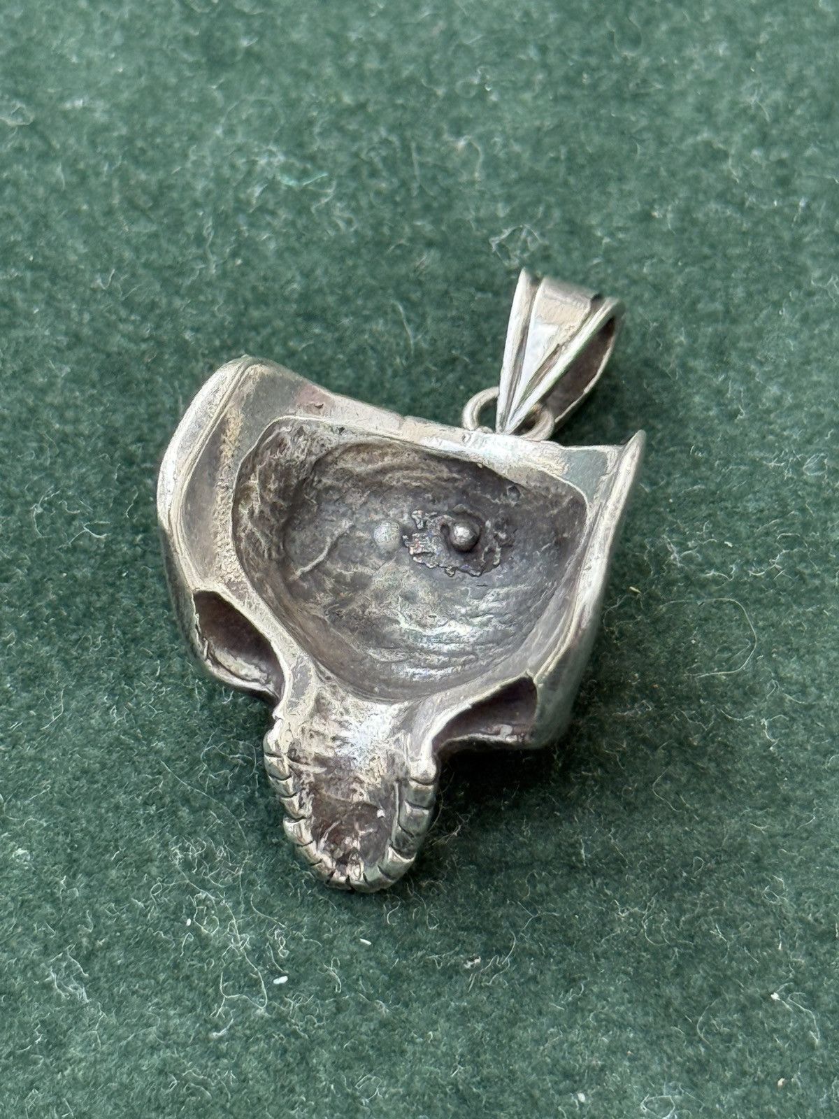 Vintage Vintage Sterling Silver Skull Pendant Biker Gothic Size ONE SIZE - 4 Thumbnail