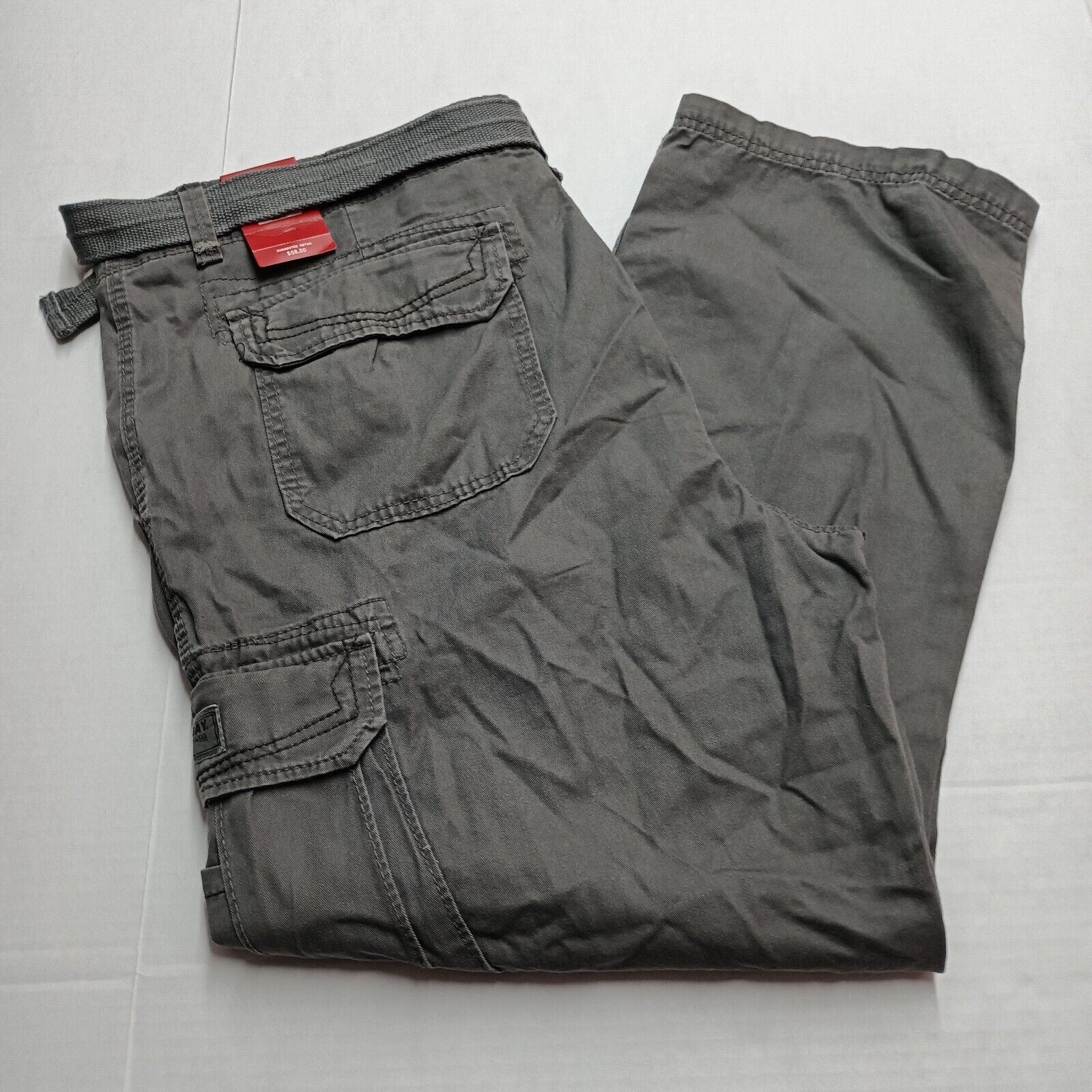 UNIONBAY Union Bay Cargo Pants Men's 44x30 Gray Goose + Belt Hiking Size US 44 / EU 60 - 1 Thumbnail