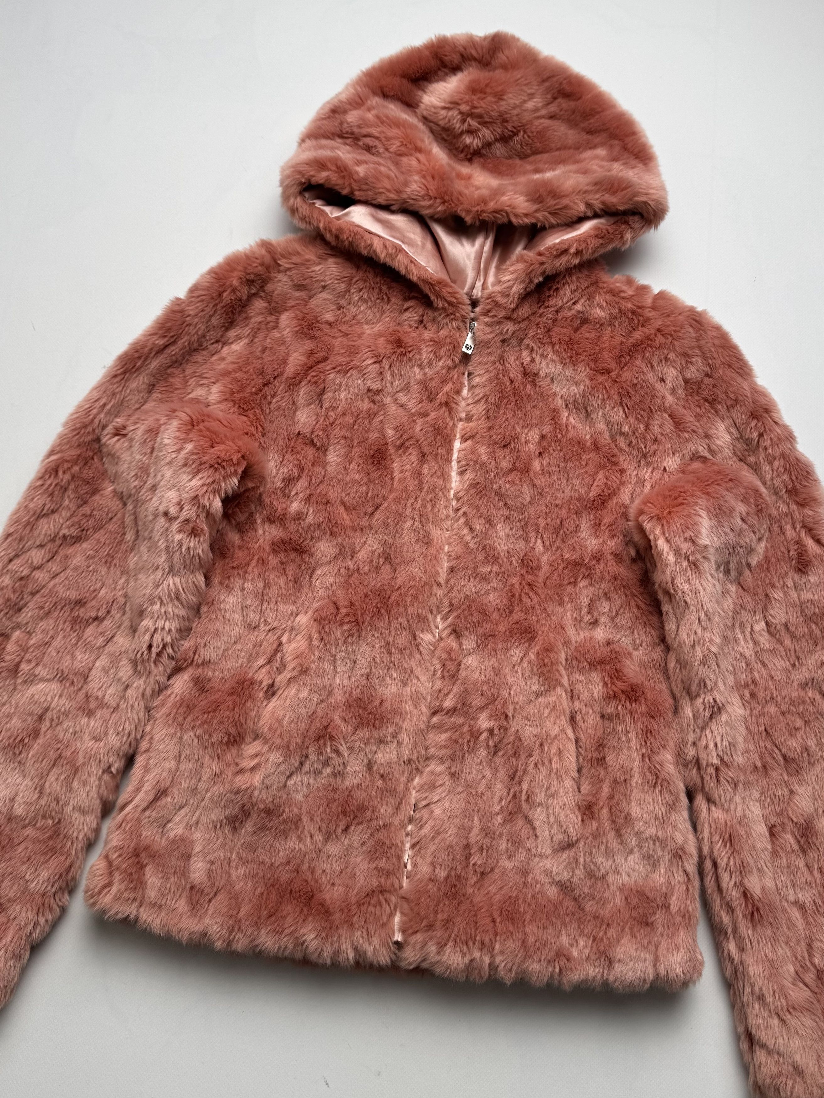 Vintage Vintage Faux Fur Jacket Hooded Zip Up Soft Teddy Coat Y2K E2 Size XS / US 0-2 / IT 36-38 - 2 Thumbnail