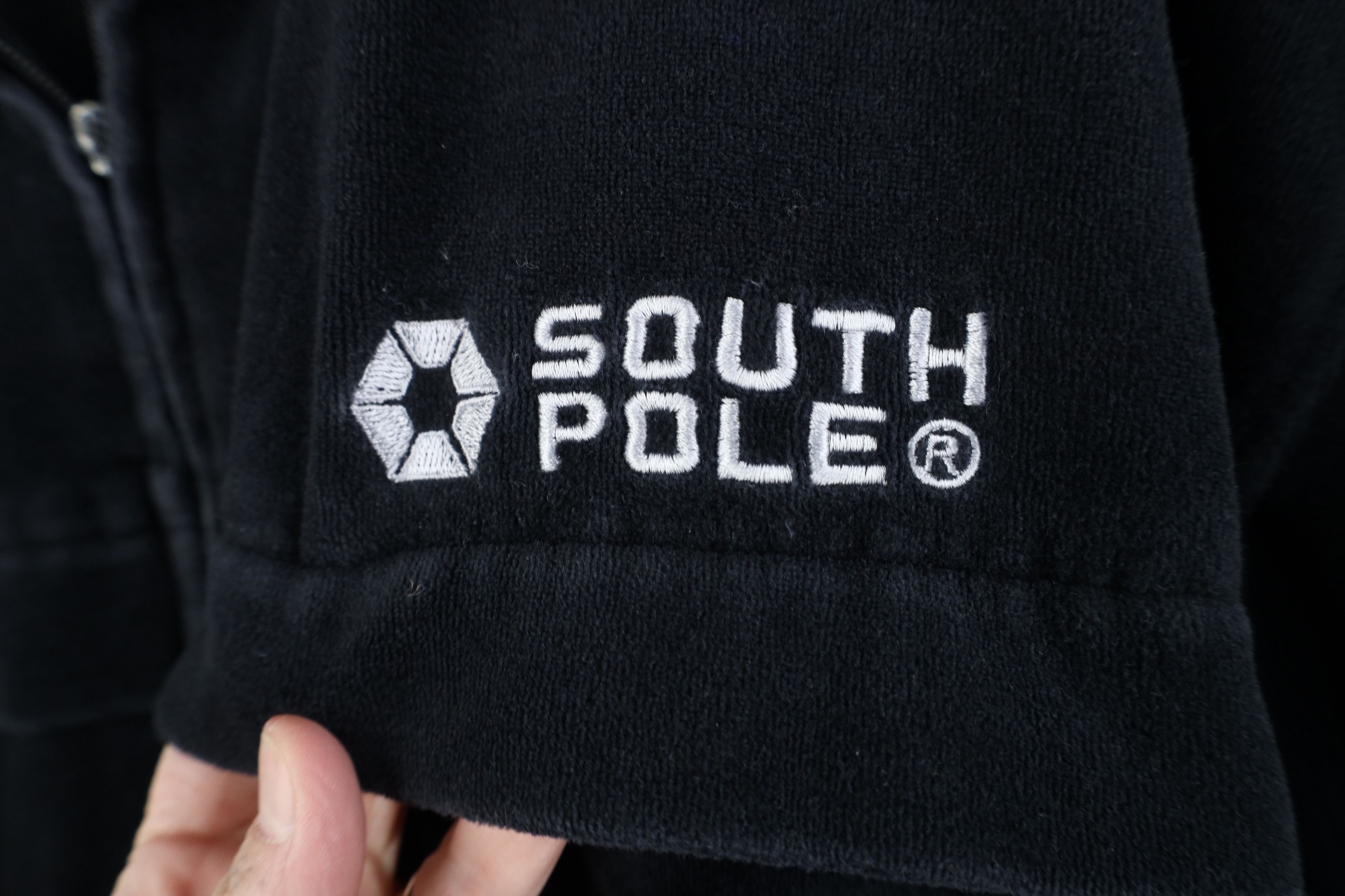 Southpole Vintage 90s Y2K Southpole Spell Velvet Velour Jacket Black Size US XL / EU 56 / 4 - 4 Thumbnail