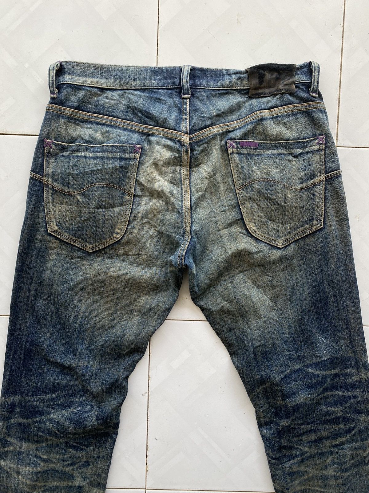 Lee Lee x TK Mixpice Purple Yarn Thrased Denim Size US 34 / EU 50 - 8 Thumbnail