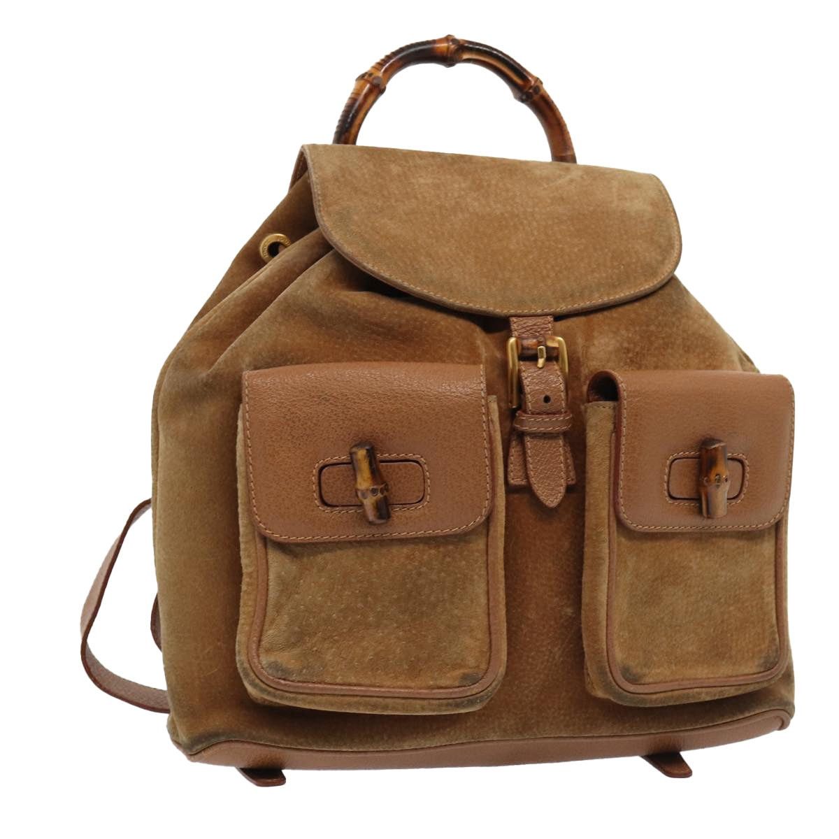Gucci GUCCI Bamboo Shoulder Bag Suede Brown Gold 003 2058 003 2058 Size ONE SIZE - 1 Thumbnail