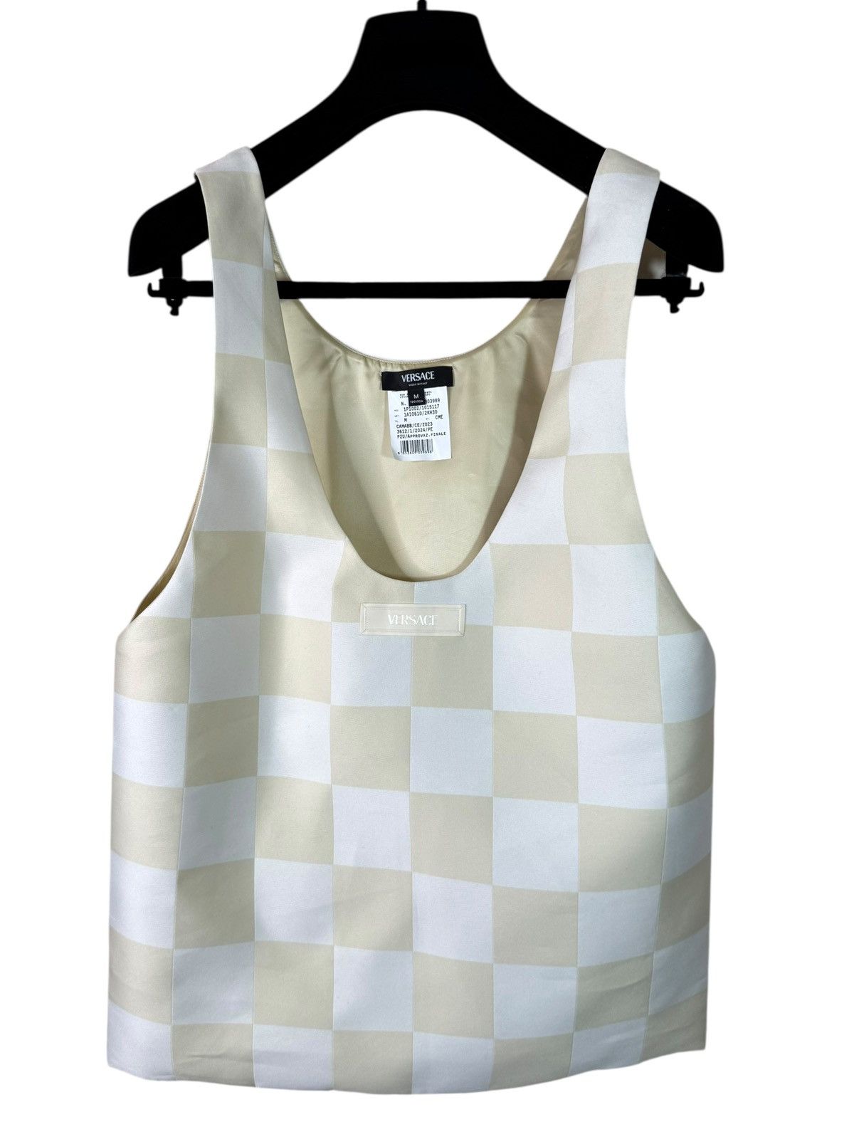 Versace Versace Men’s Checked Top White Beige Size M - New Size US M / EU 48-50 / 2 - 3 Thumbnail