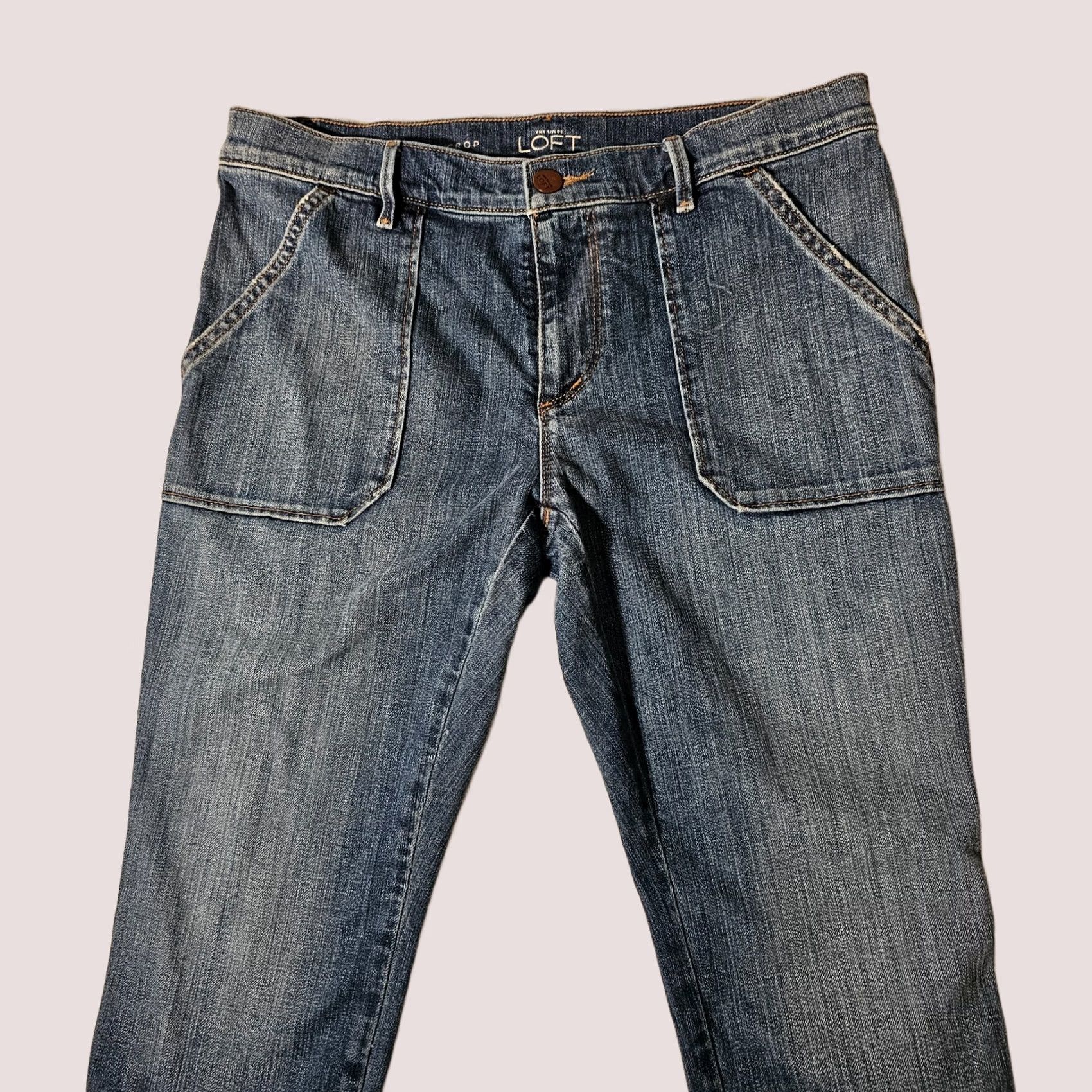 Loft LOFT Ann Taylor Women's Cropped Denim Jeans Blue 8P Relaxed Mid Rise Inseam 22in Size 8P Jeans Size 30" / US 8 / IT 44 - 1 Thumbnail