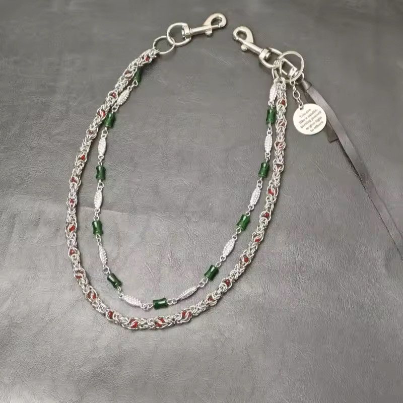 Jewelry Beads Bilayer Jade Node Pant Waist Chain Size ONE SIZE - 7 Thumbnail