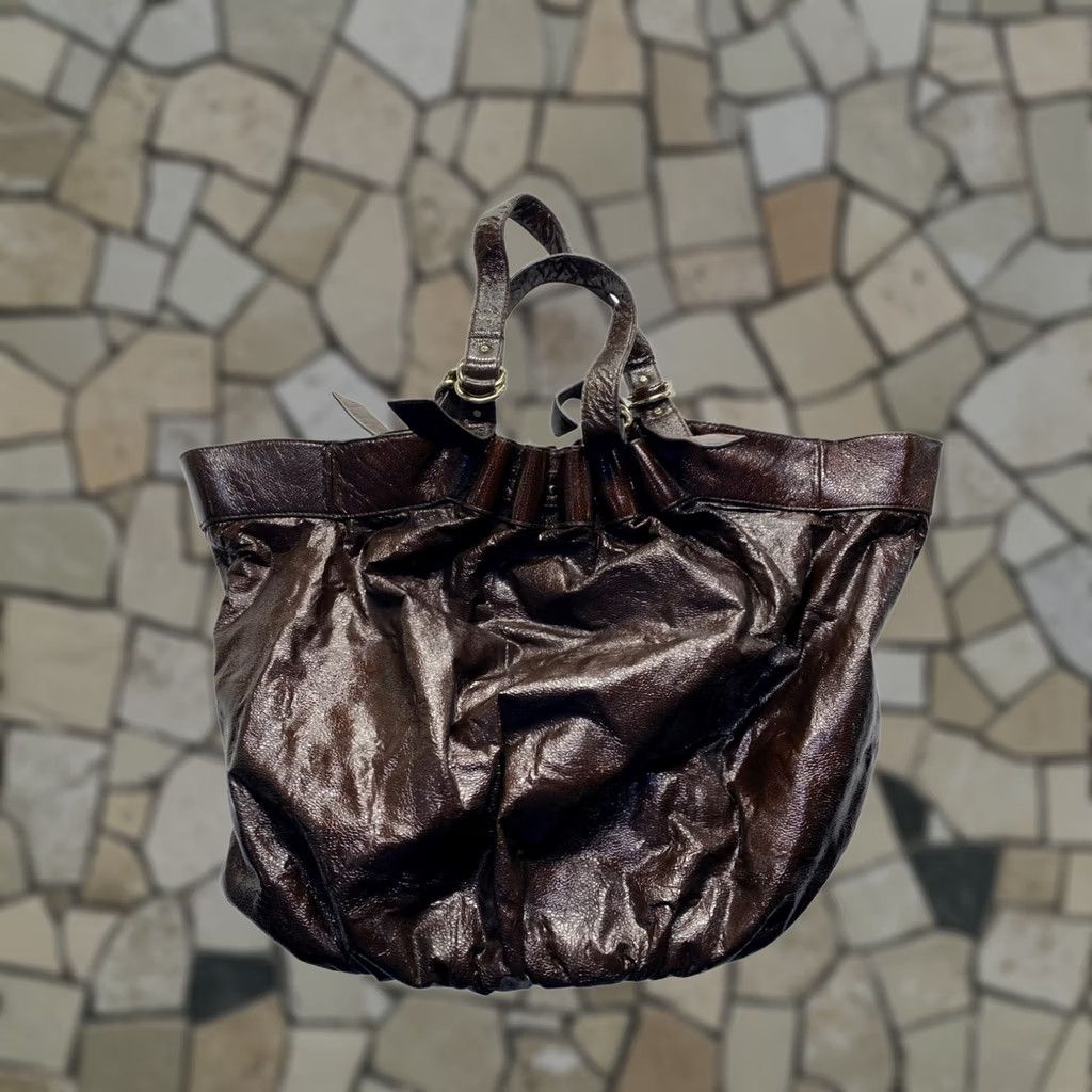Loeffler Randall Loeffler Randall Tote Bag Brown with Dual Handles & Ruffle Detail Womens Bags Size ONE SIZE - 1 Thumbnail