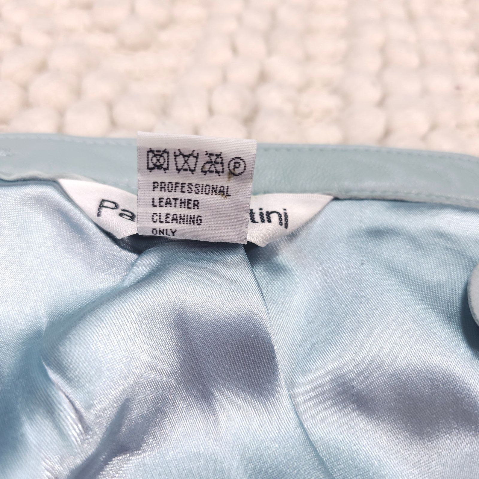 Other Vintage Paolo Santini Perforated Suede Leather Skirt Blue Size 29" - 11 Thumbnail